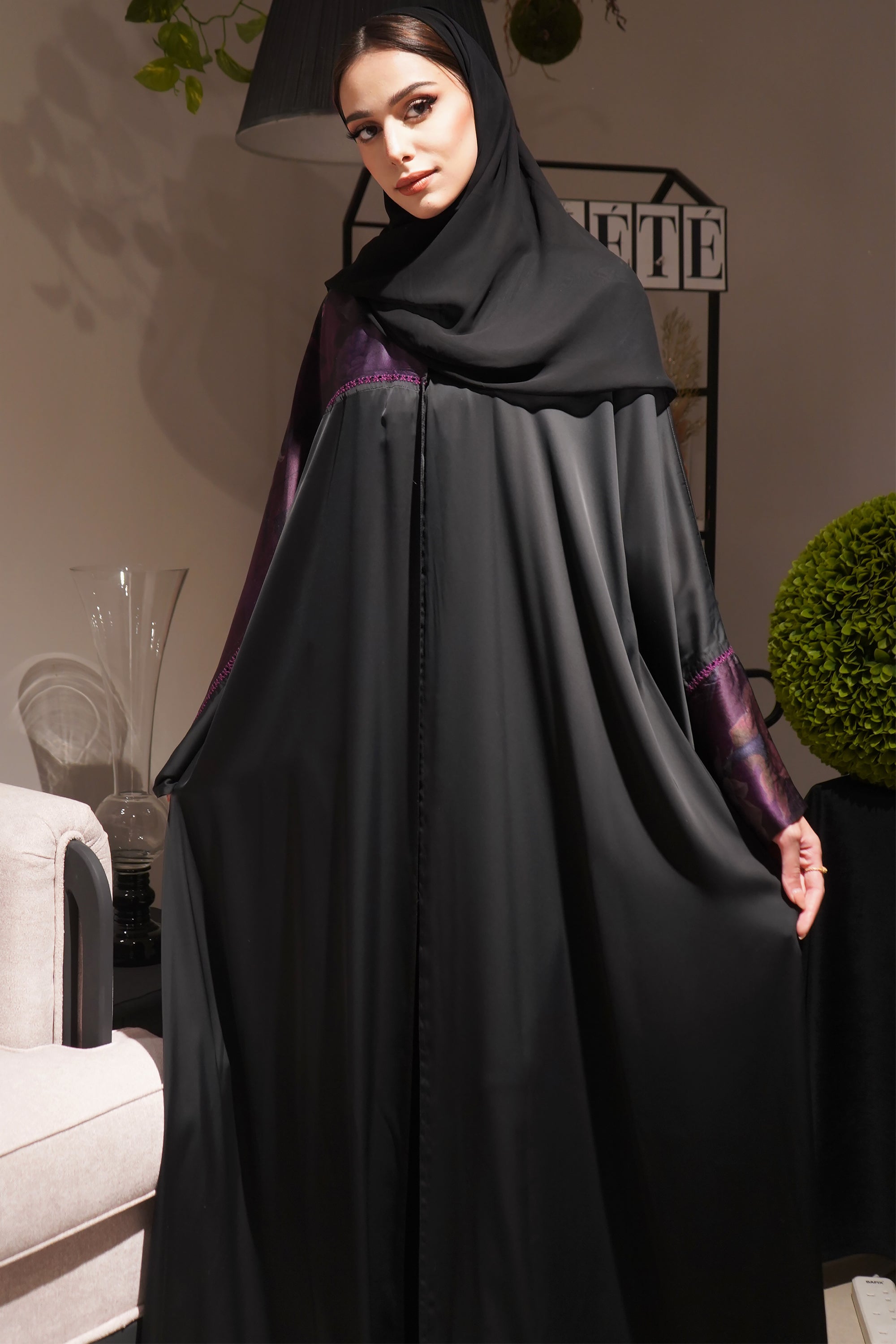 Black Silk Abaya by Le Muga