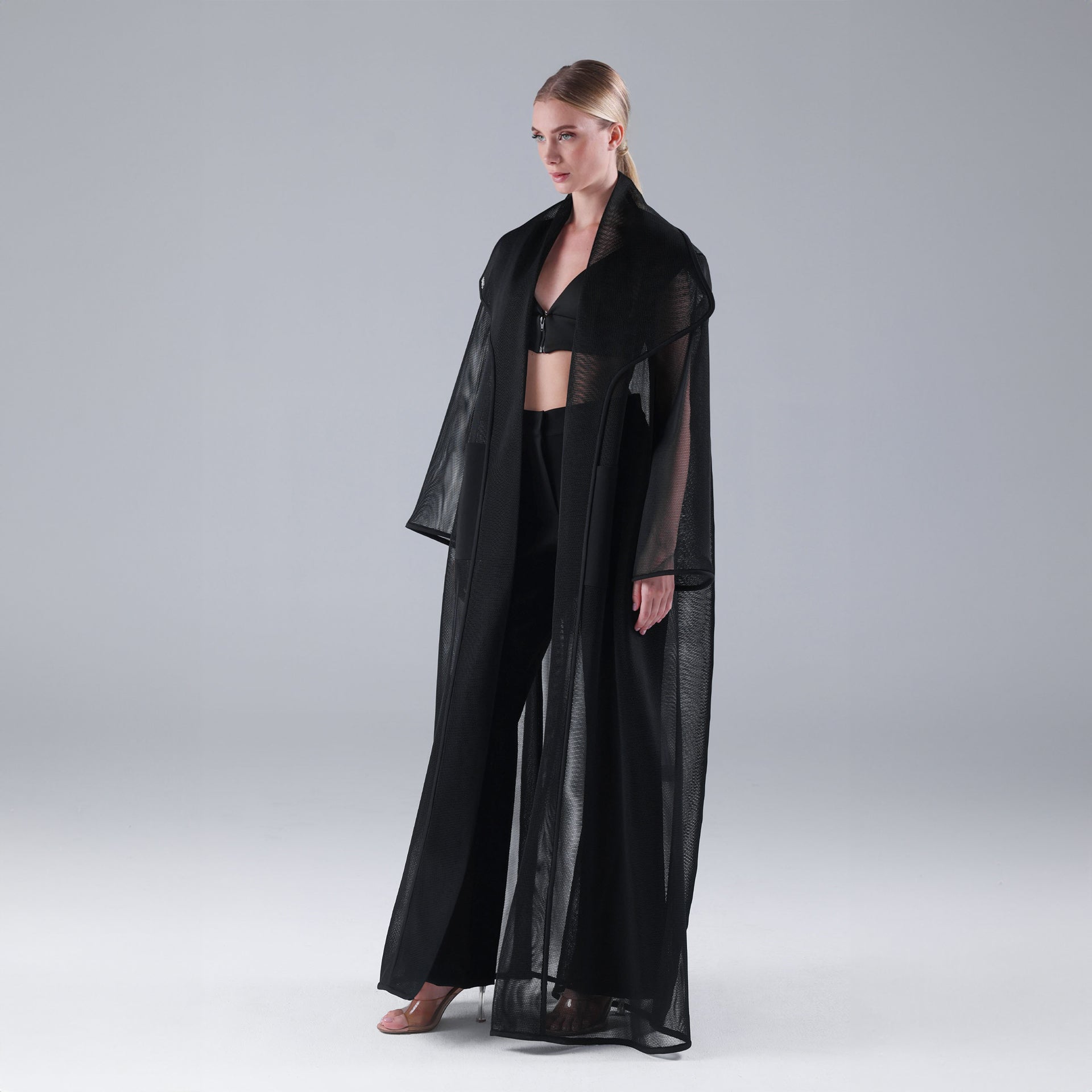 Black Mesh Trench Coat By I am the Company