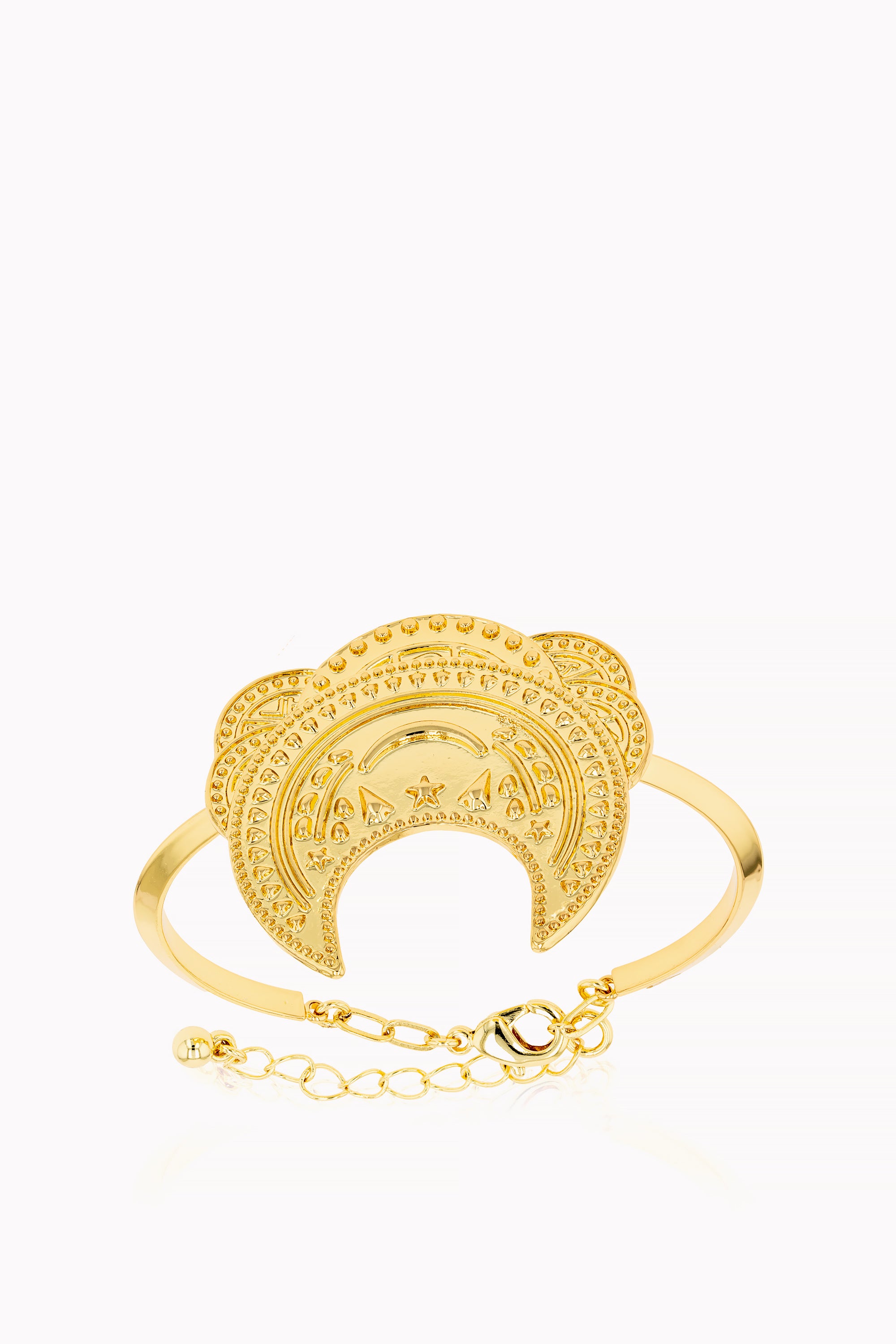 Gold Qamar Boba Bangle by NK Jewelry
