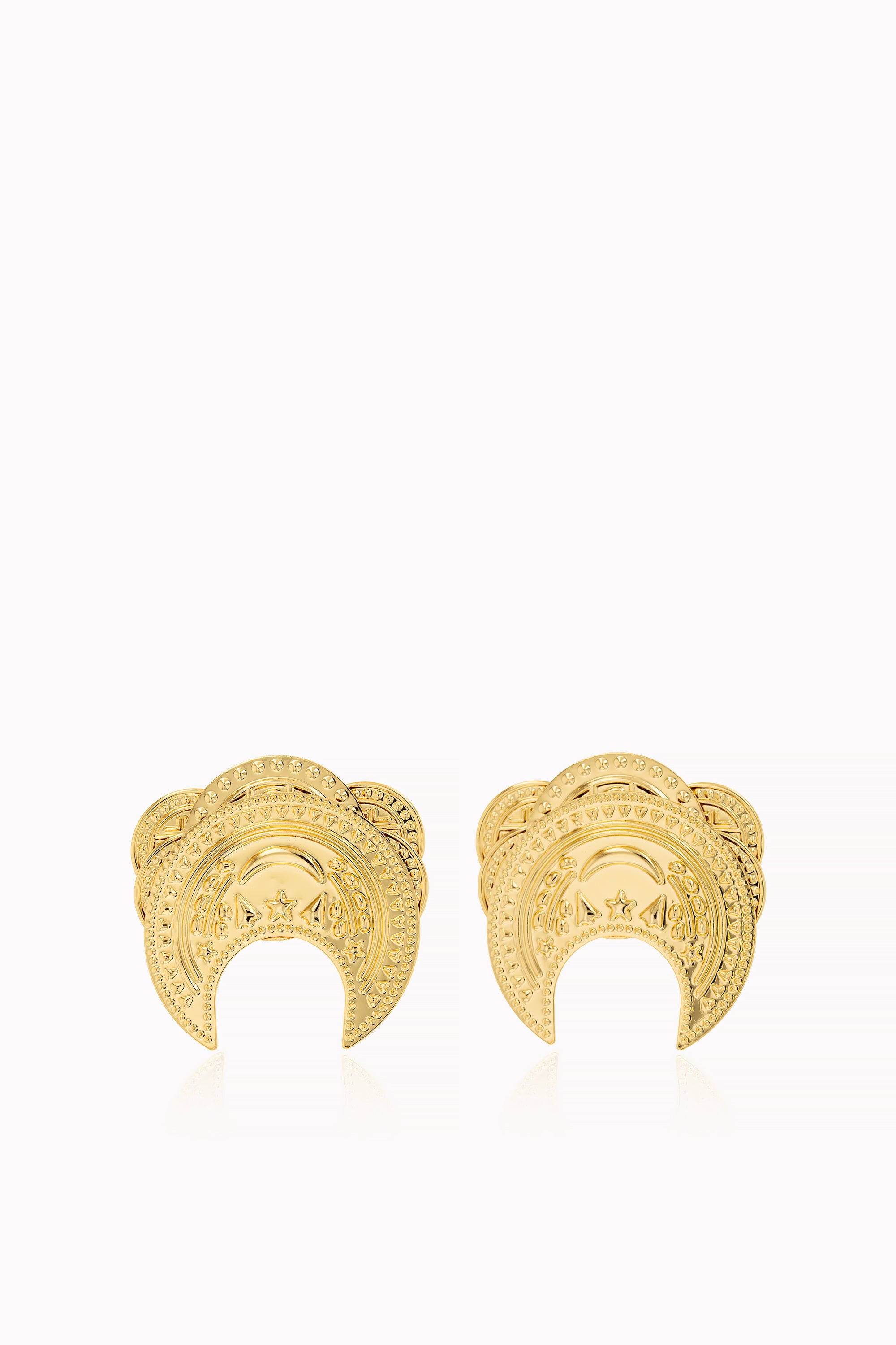 Gold Qamar Boba Medium Earrings by NK Jewelry