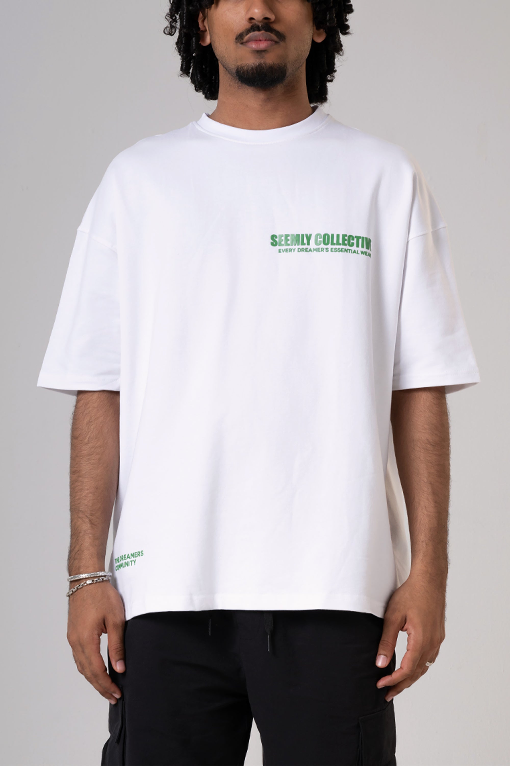 White Unisex Dreamer T-shirt by Seemly