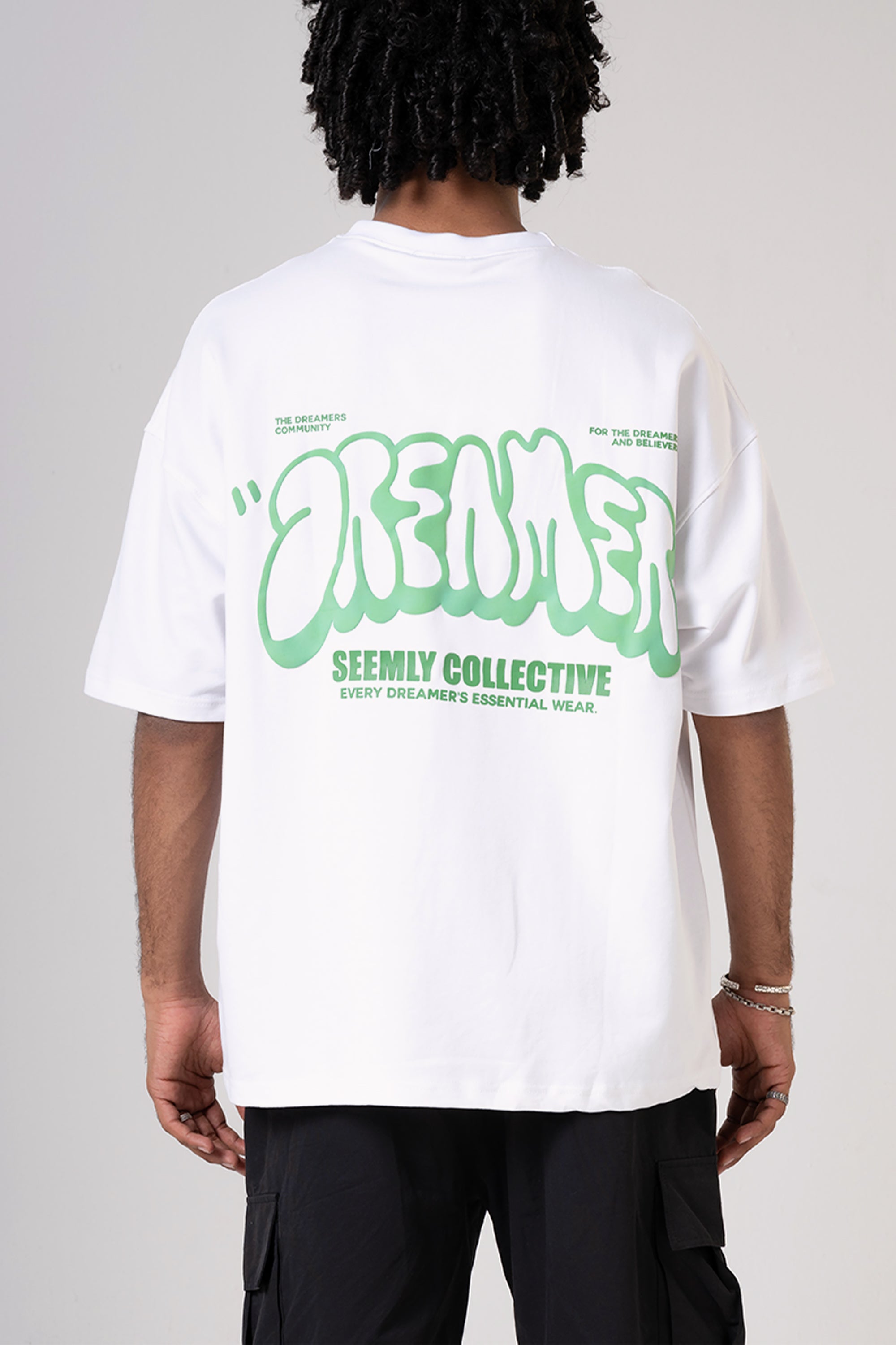 White Unisex Dreamer T-shirt by Seemly