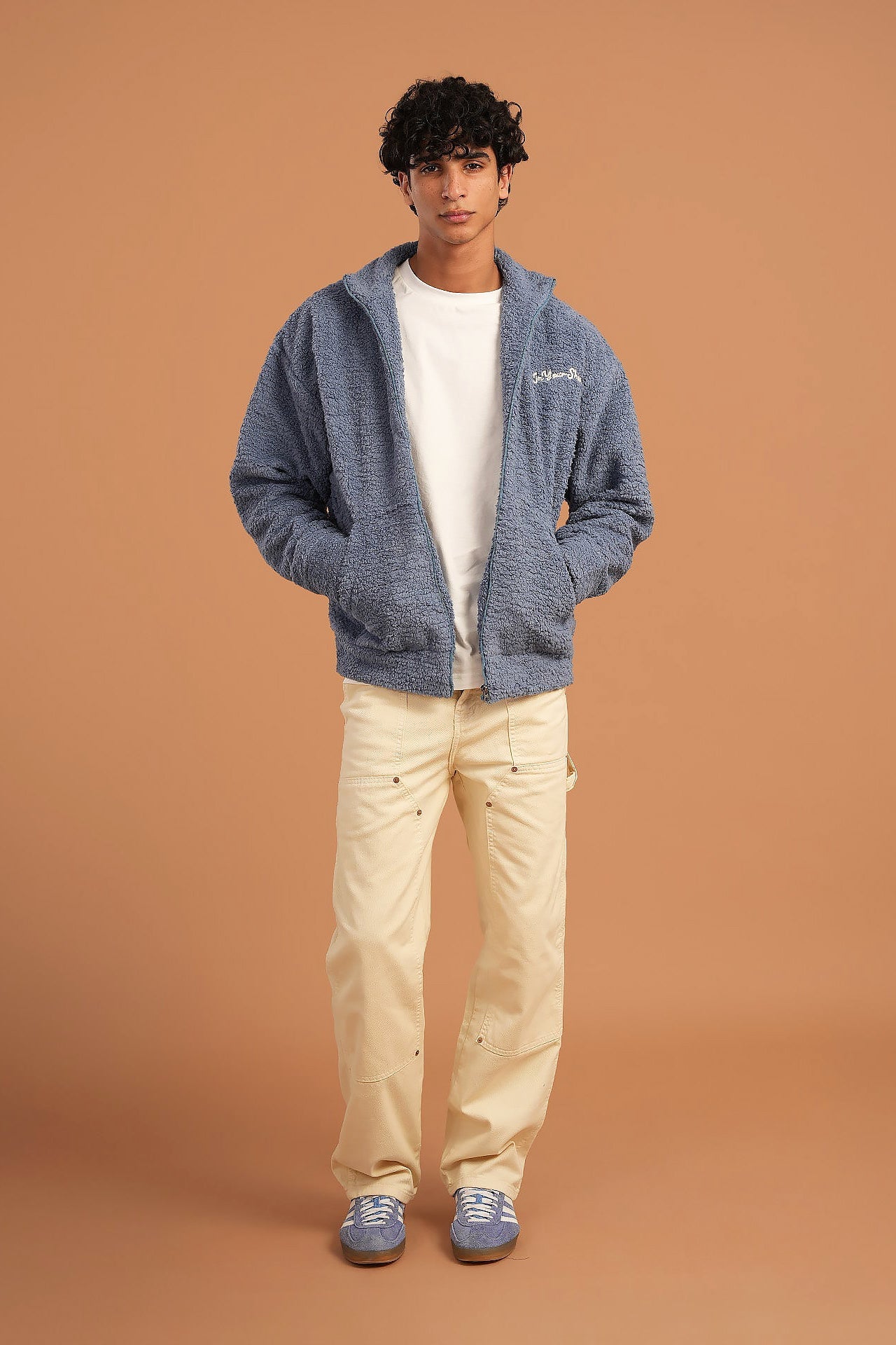 Sky Blue Fleece Jacket By In Your Shoe
