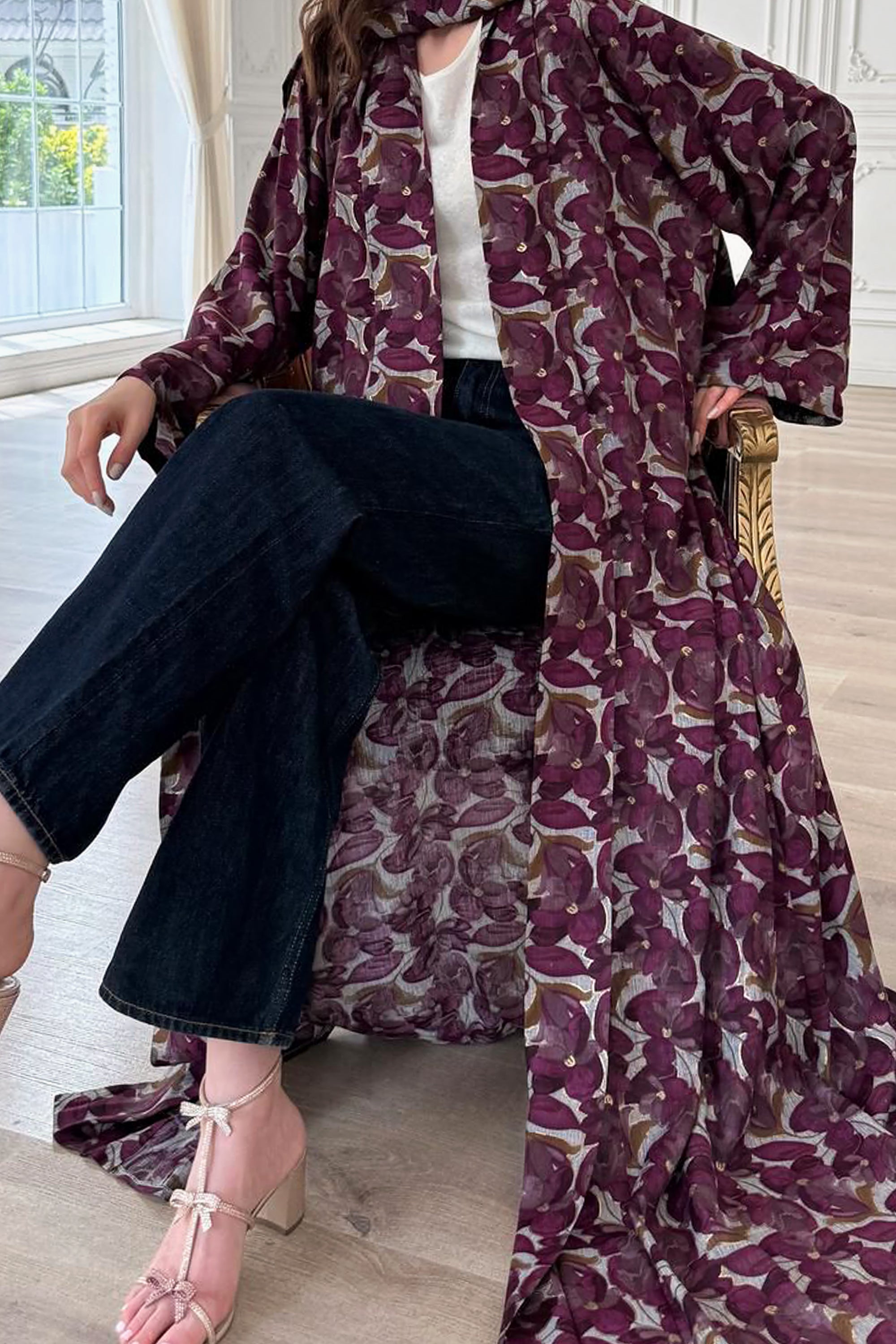 Purple Summer Flower Abaya by F.Lounge