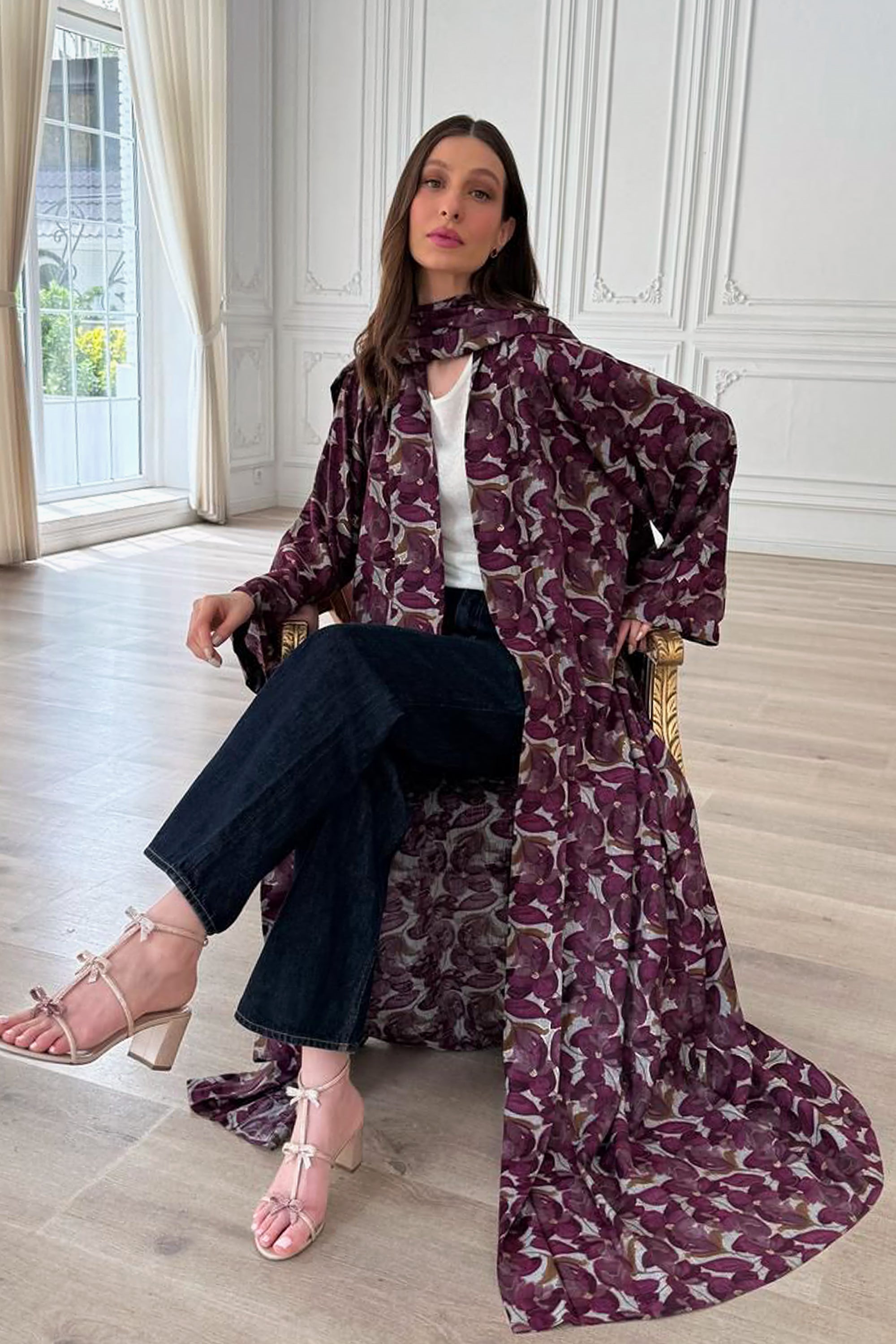 Purple Summer Flower Abaya by F.Lounge