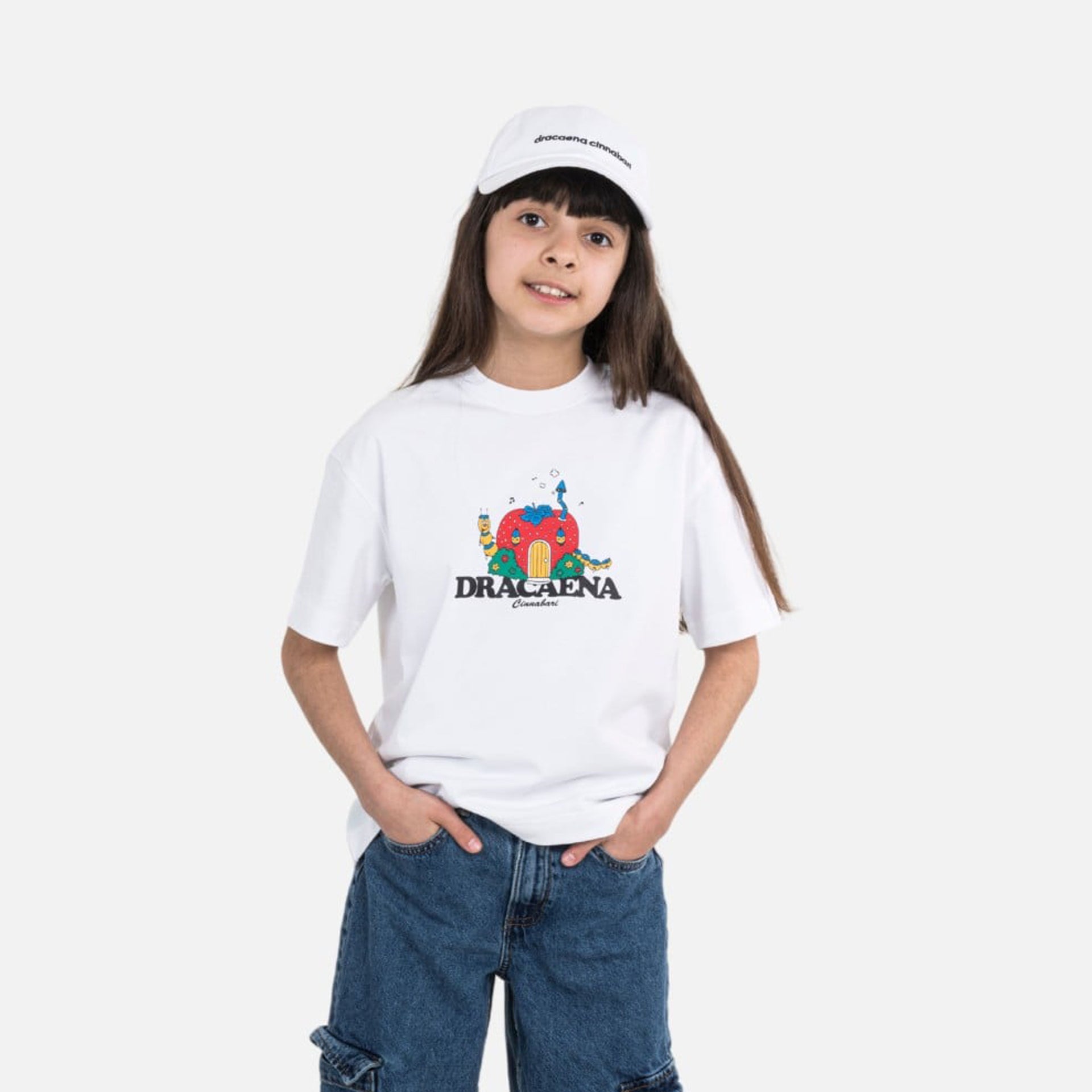 White Cotton T-shirt For Kids By Dracaena Cinnabari