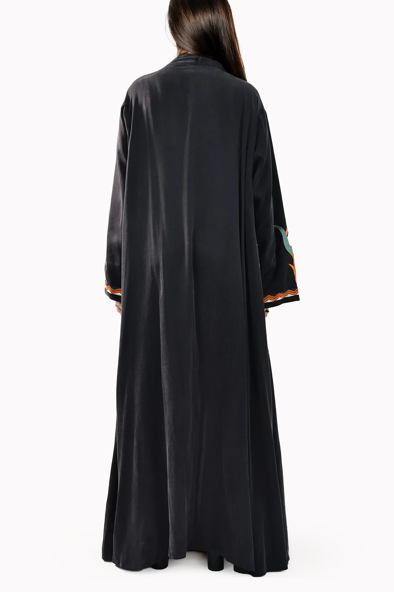 Pocket Silk Grey Abaya by May Thahab
