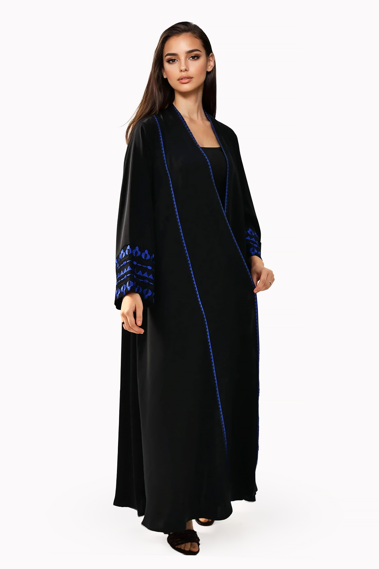 Embroidery Crepe Black Abaya by Misk Abaya