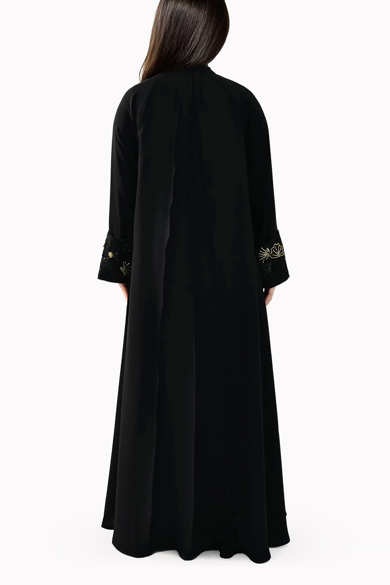 Floral Crepe Black Abaya by Misk Abaya