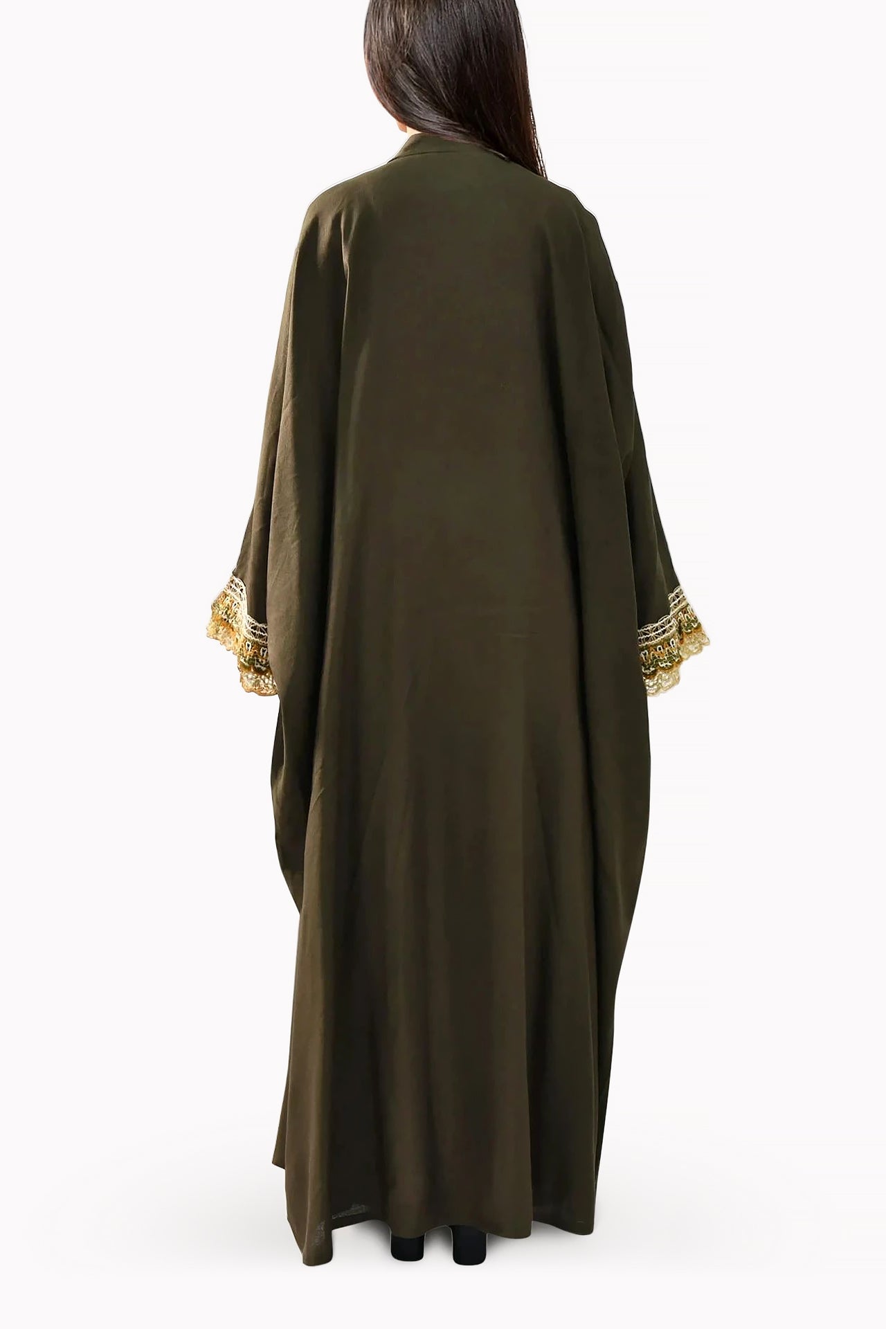Stitching Linen Brown Abaya by May Thahab