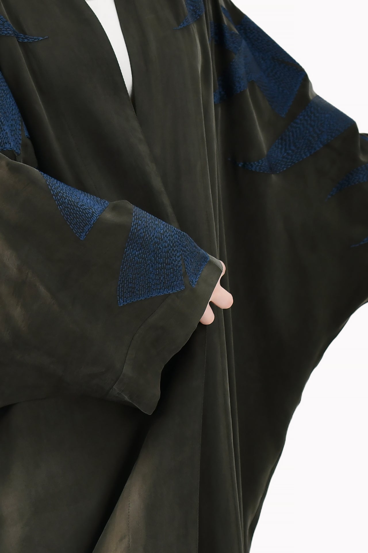 Silk Olive Green Abaya by May Thahab