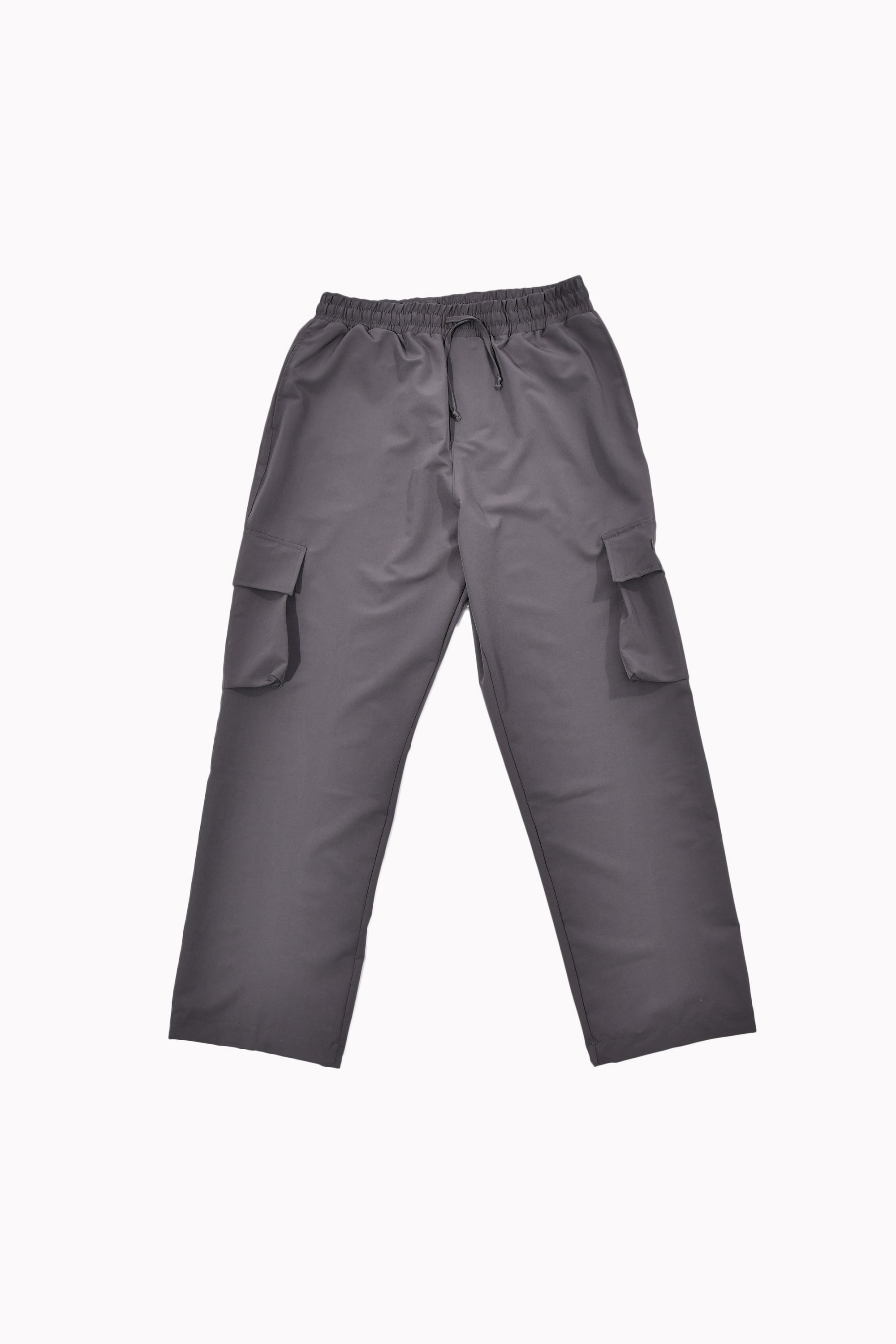 Grey Elastic Cargo Pants by WECRE8