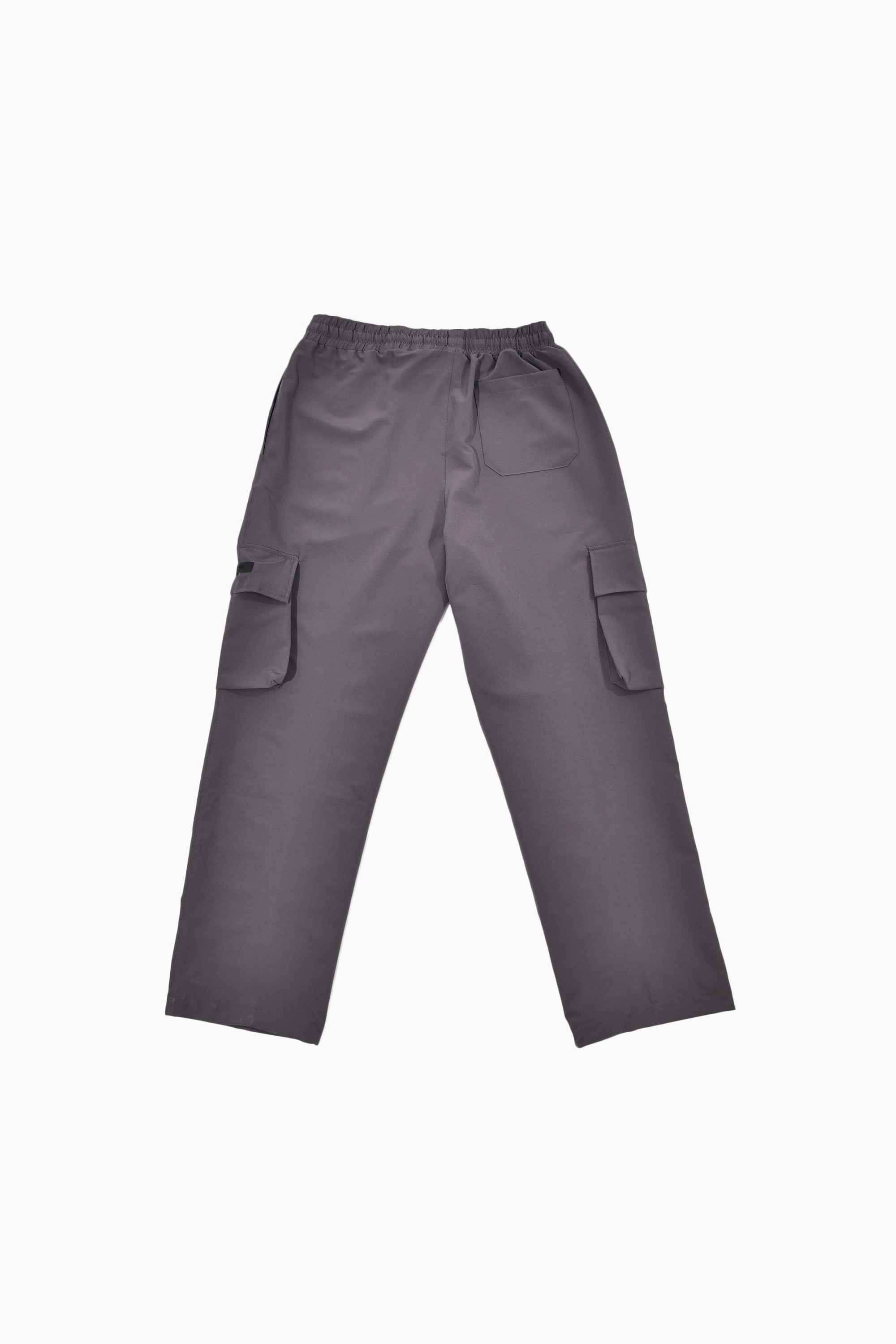 Grey Elastic Cargo Pants by WECRE8