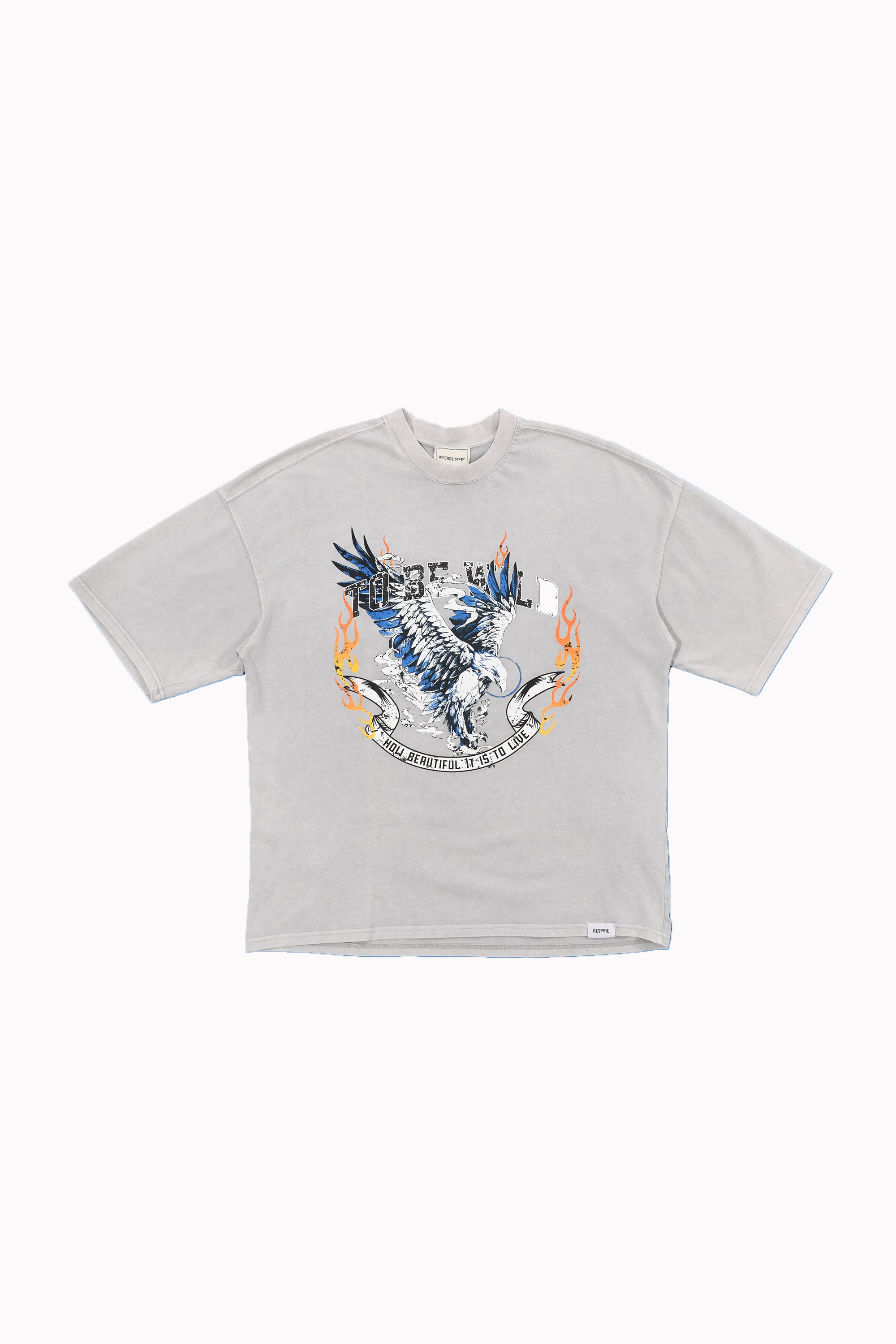 Men Light Grey "TO BE WILD" T-shirt by WECRE8