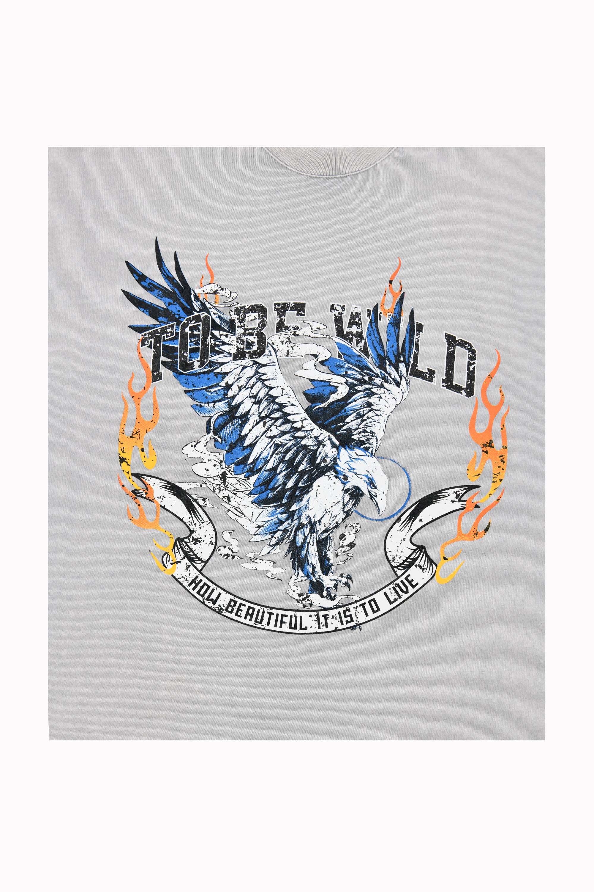 Men Light Grey "TO BE WILD" T-shirt by WECRE8