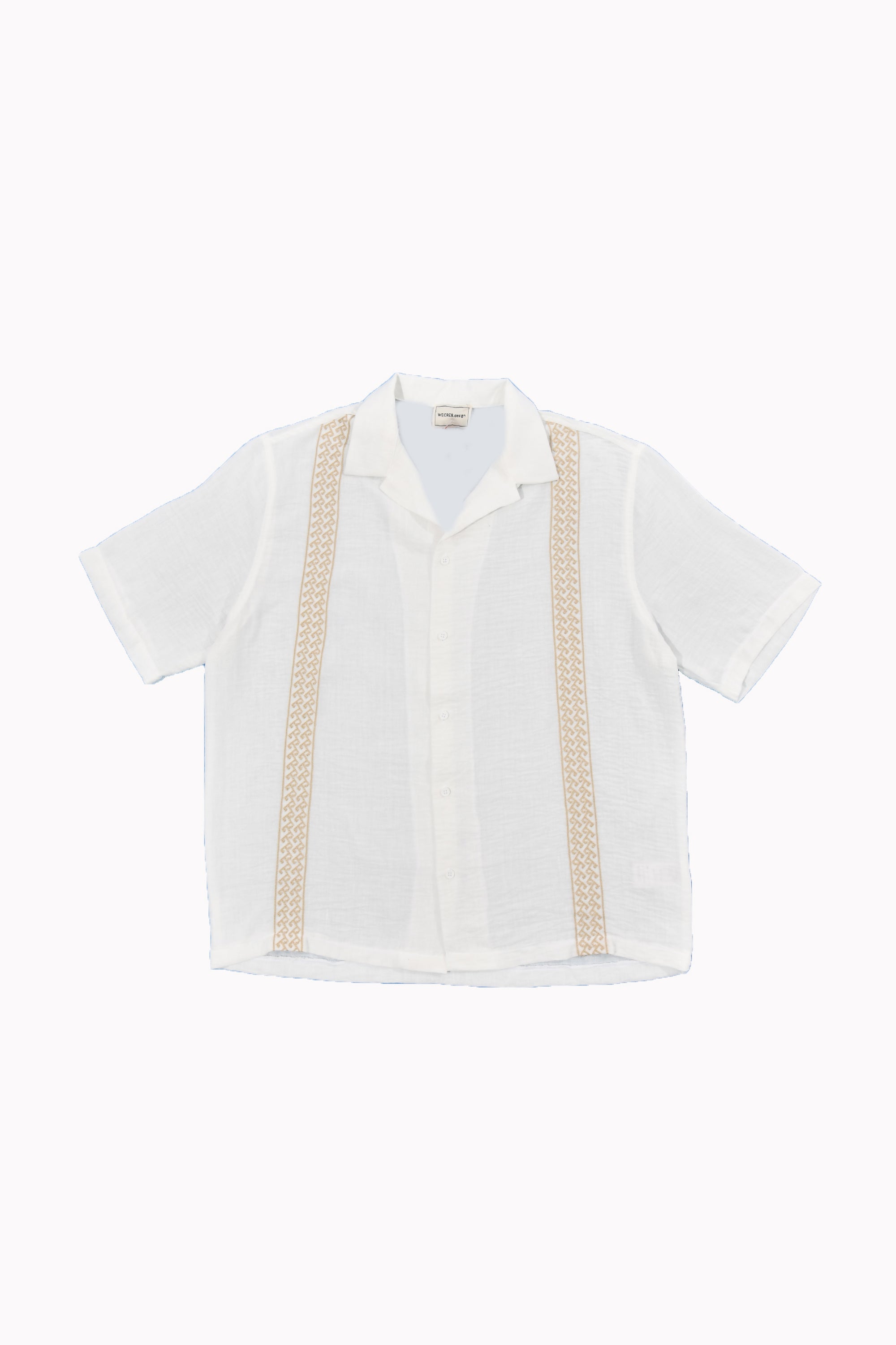 Men White Classic Embroidery Shirt by WECRE8