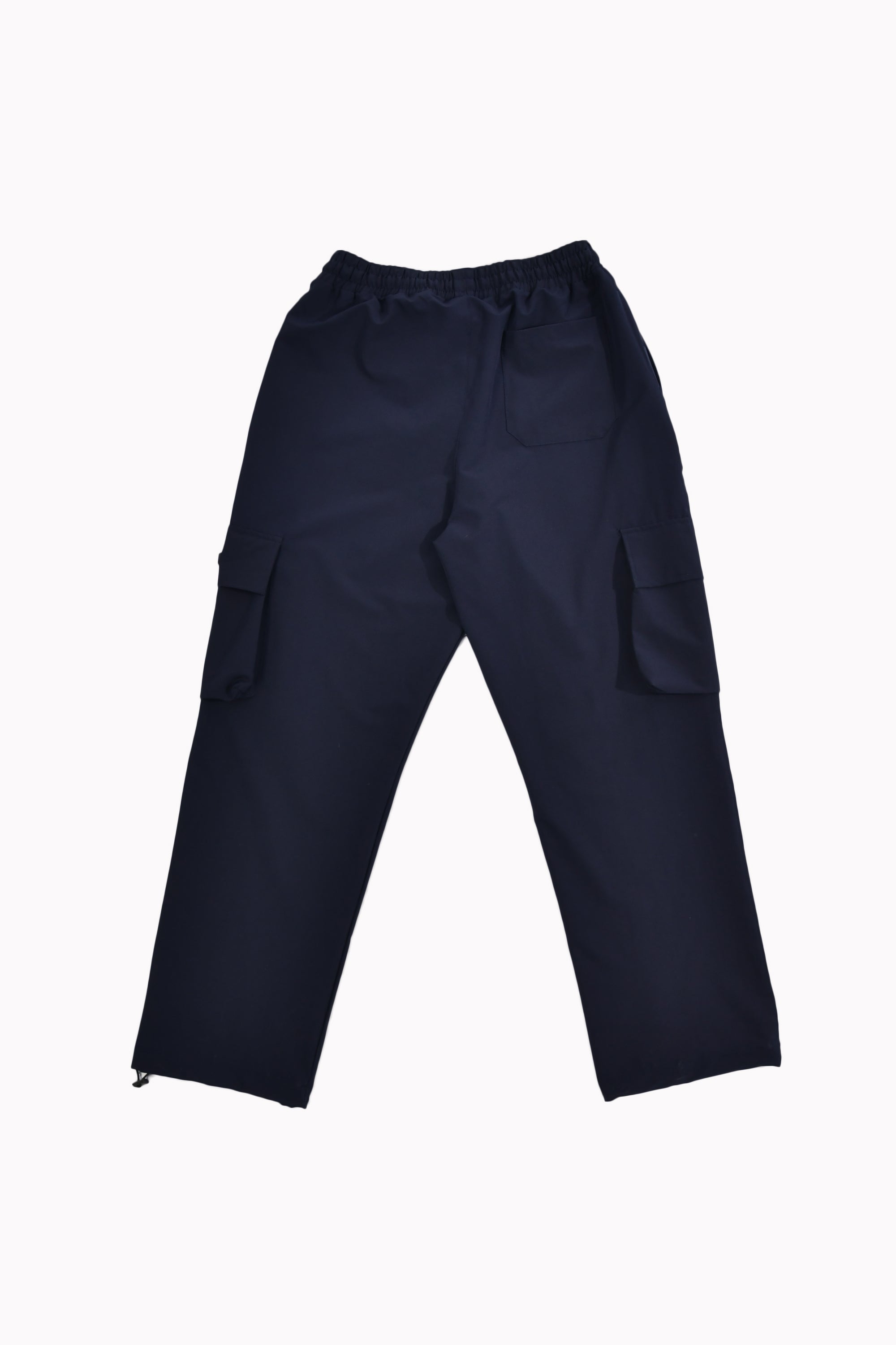 Navy Blue Elastic Cargo Pants by WECRE8