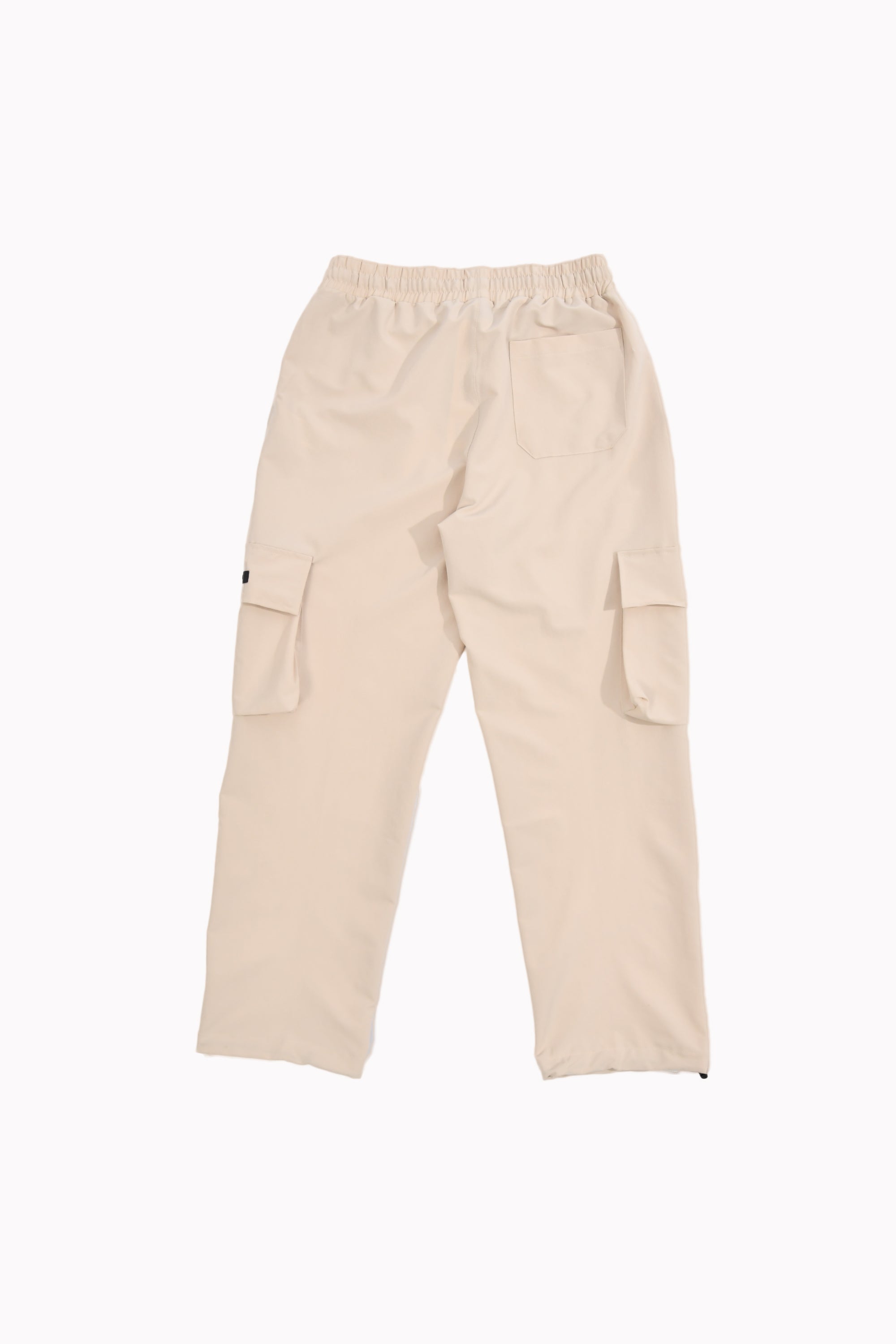 Beige Elastic Cargo Pants by WECRE8