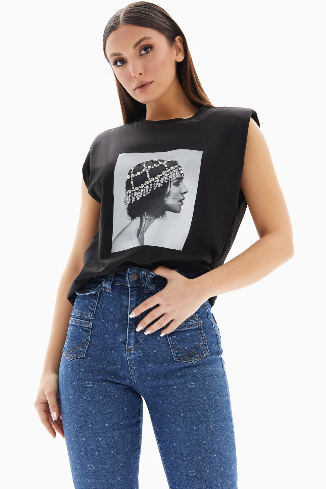 Black Woman Printed Sleeveless Top By WECRE8