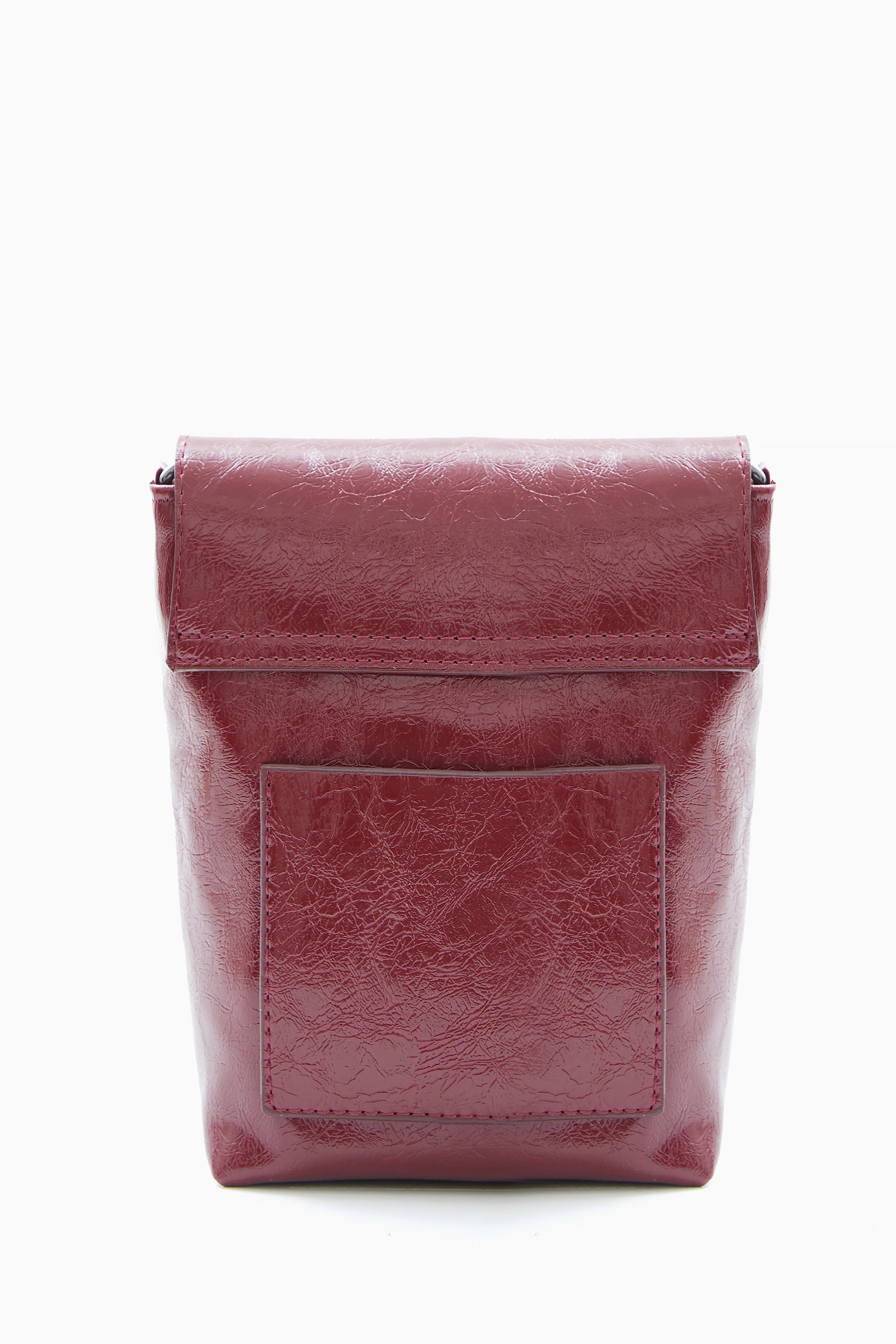 Maroon Compact Glossy Crossbody Bag by WECRE8