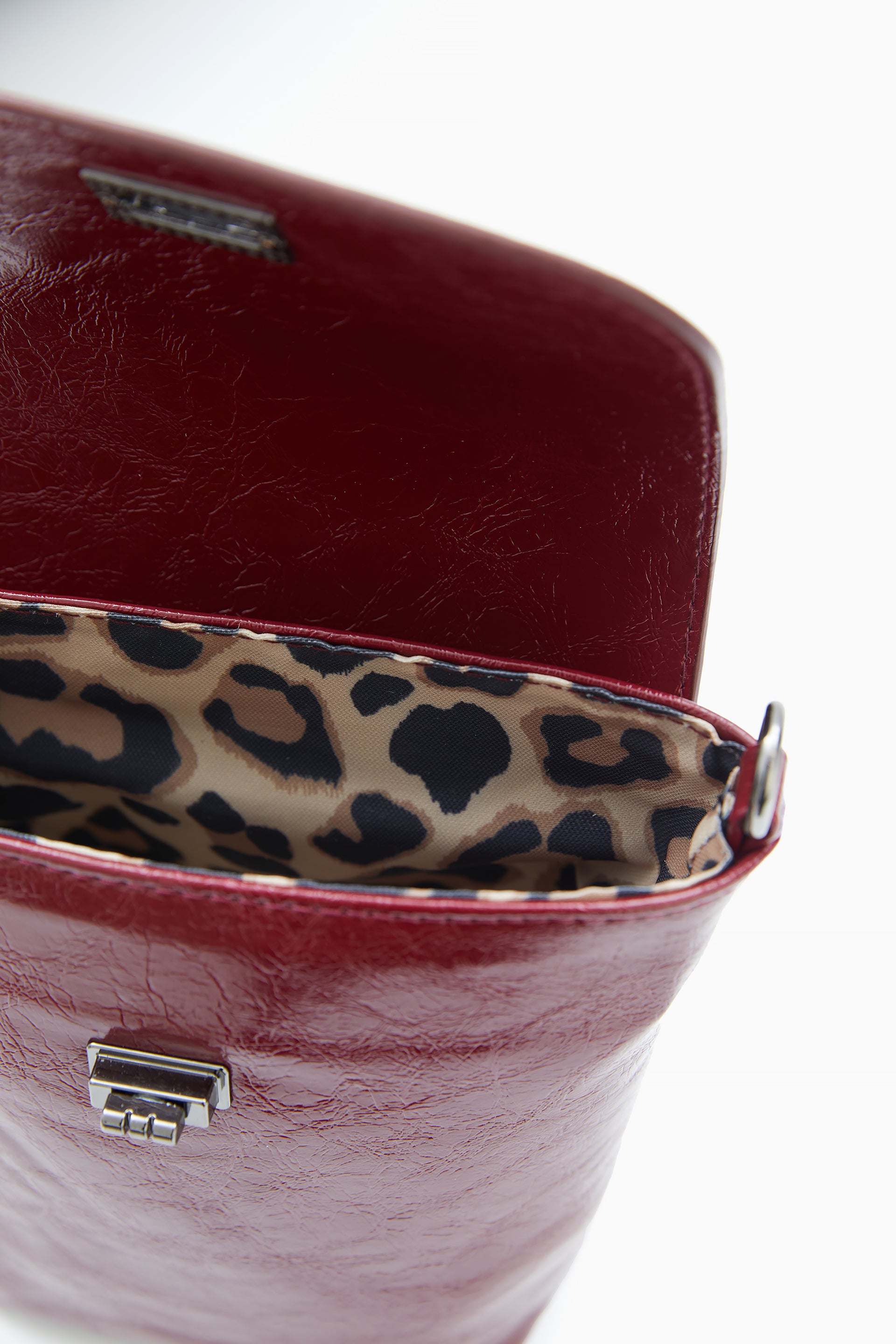 Maroon Compact Glossy Crossbody Bag by WECRE8