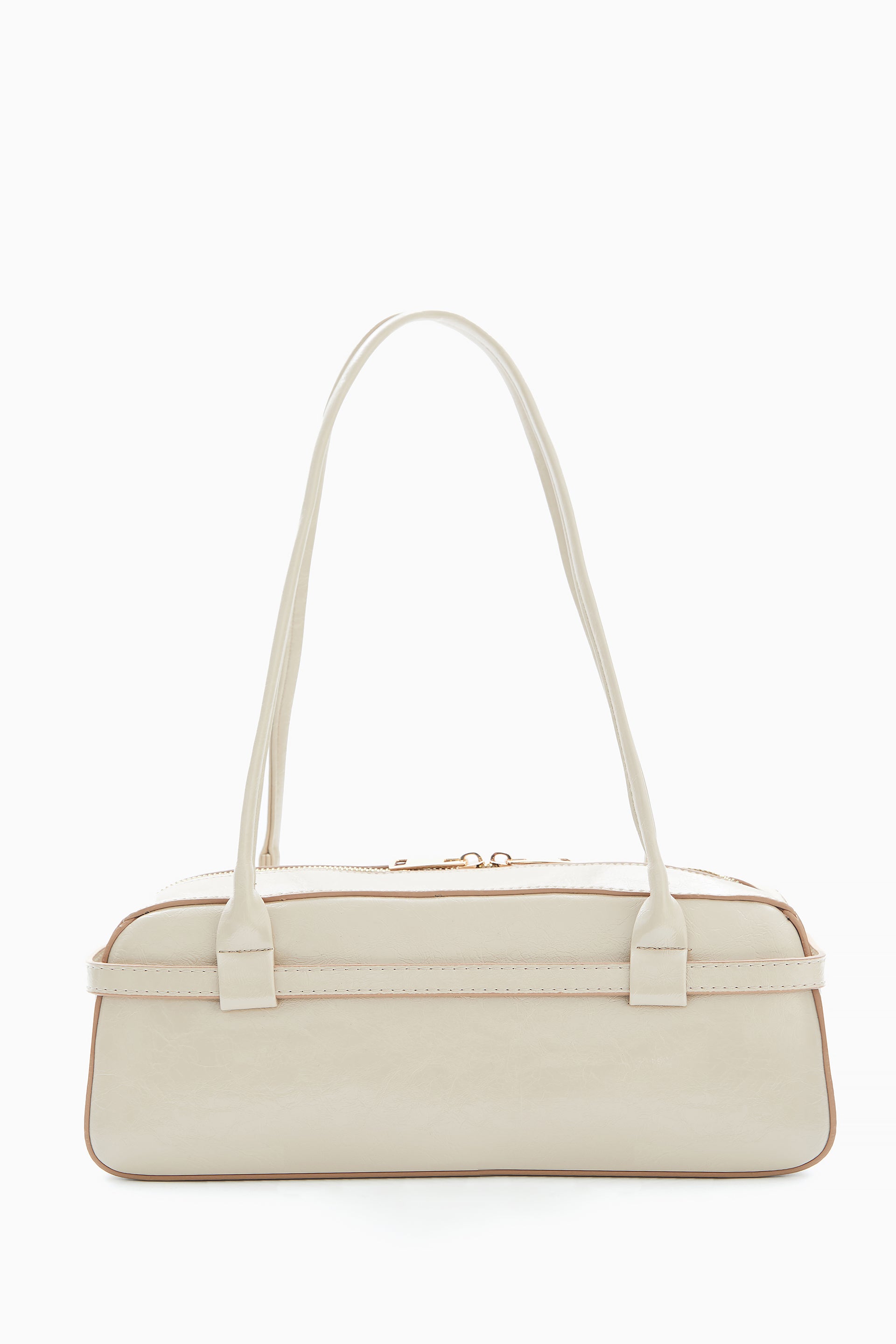 Beige Elongated Shoulder Bag by WECRE8