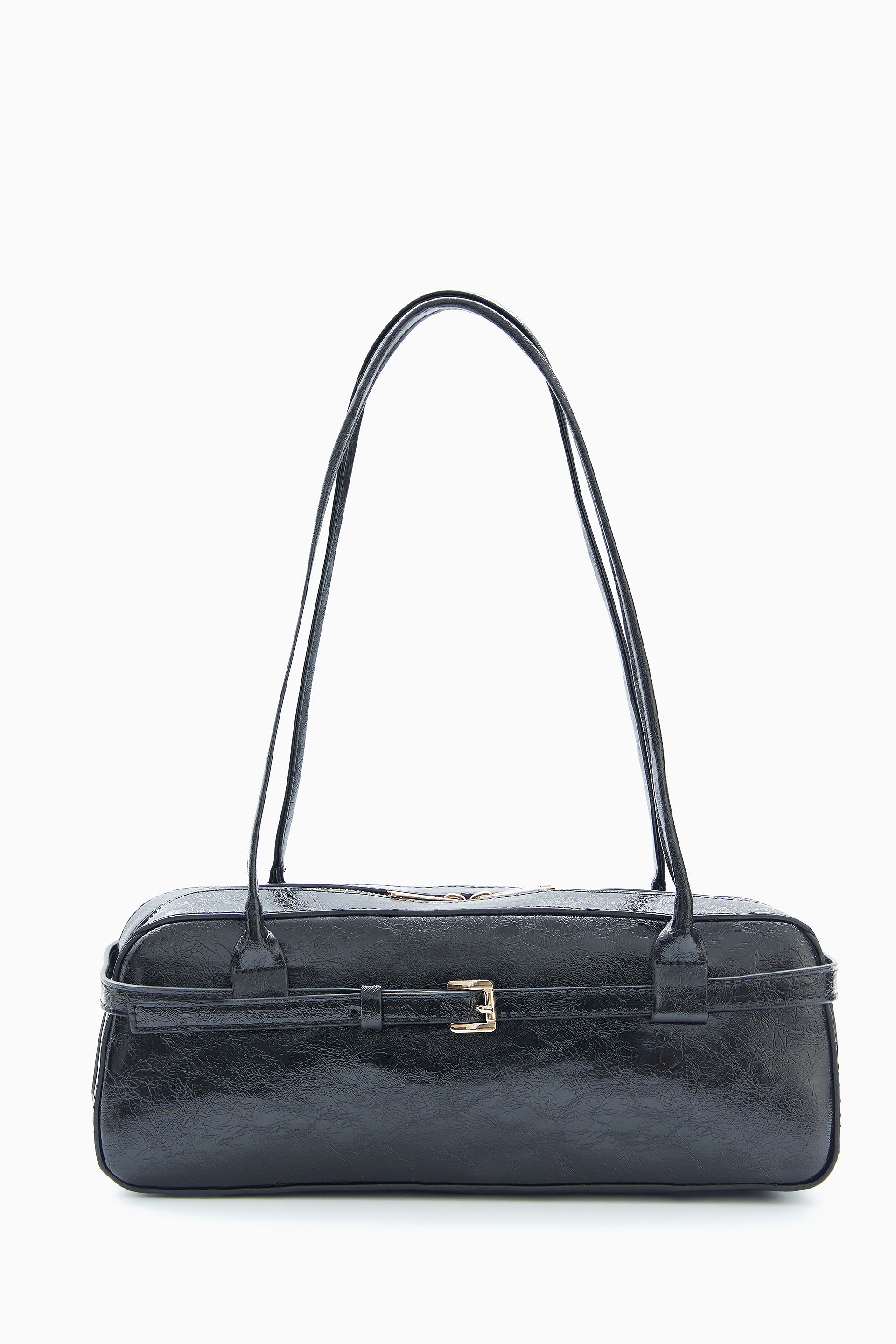Black Elongated Shoulder Bag by WECRE8