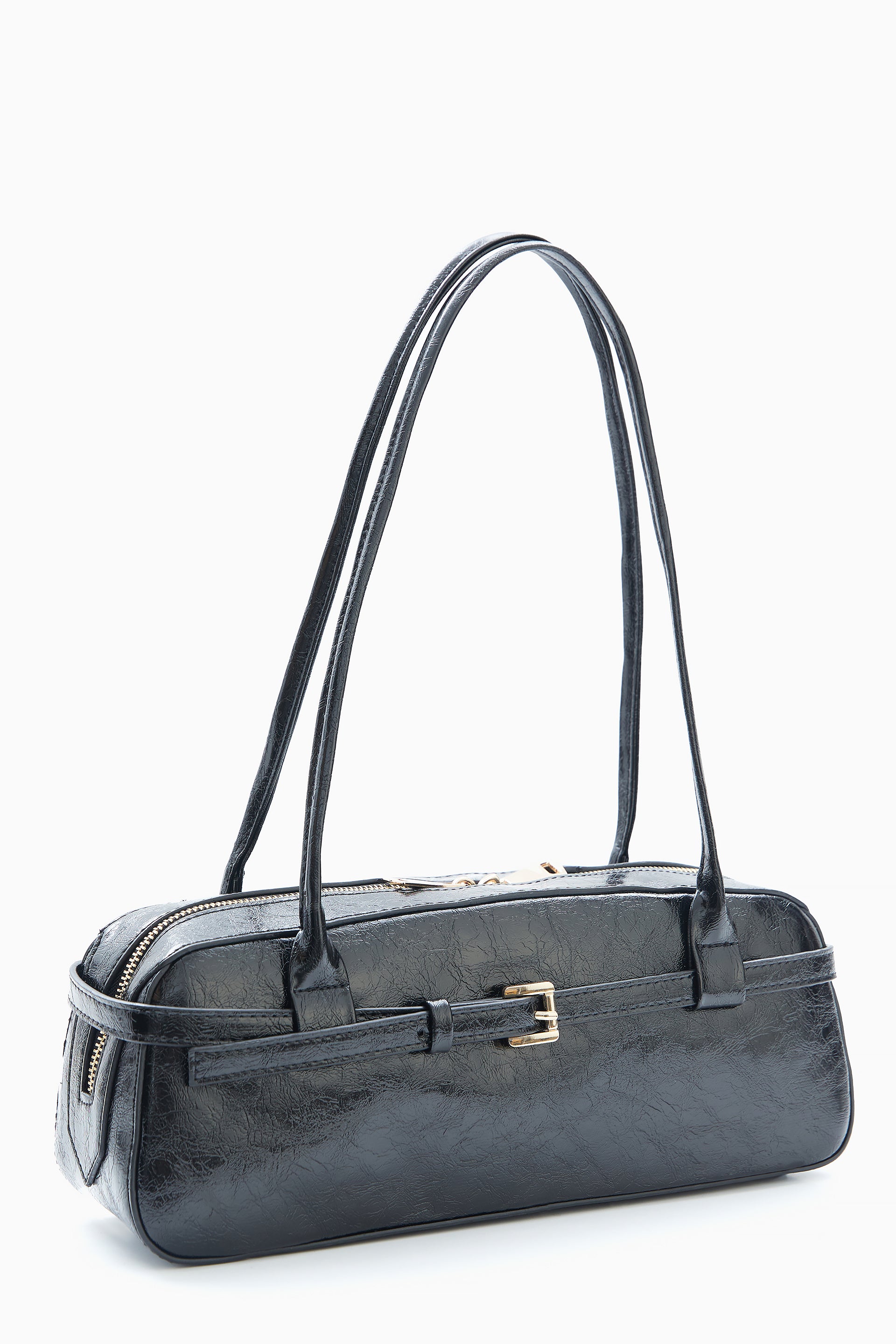 Black Elongated Shoulder Bag by WECRE8