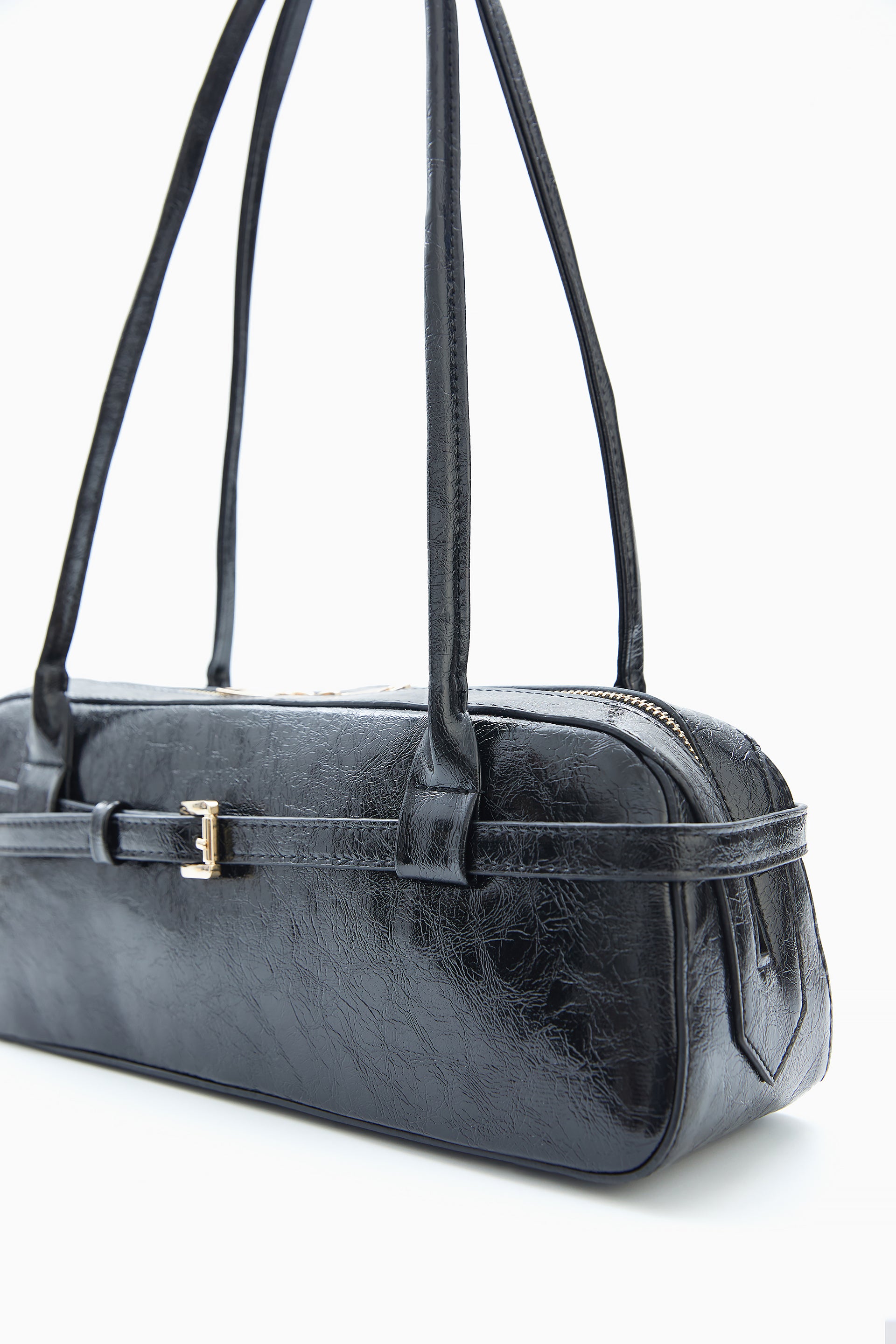 Black Elongated Shoulder Bag by WECRE8