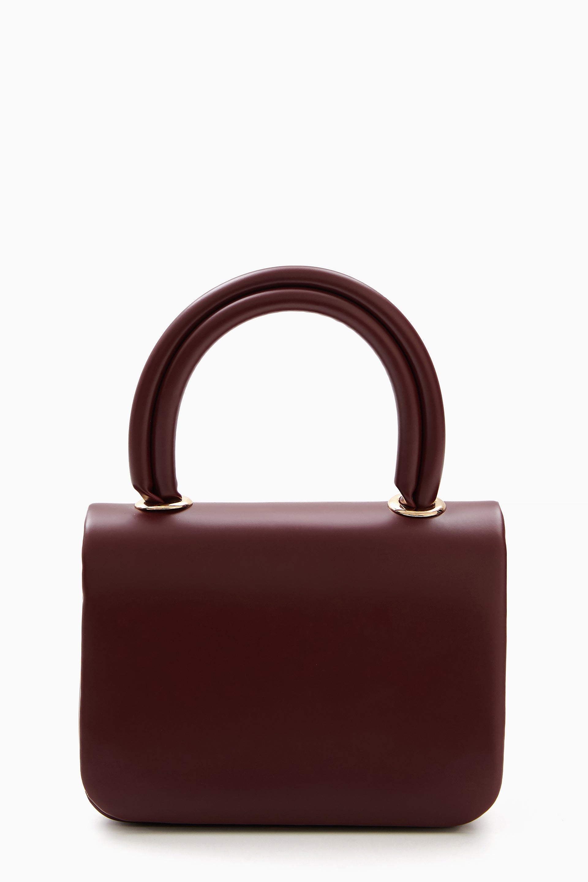 Maroon Mini Top Handle Bag with Chain Strap by WECRE8