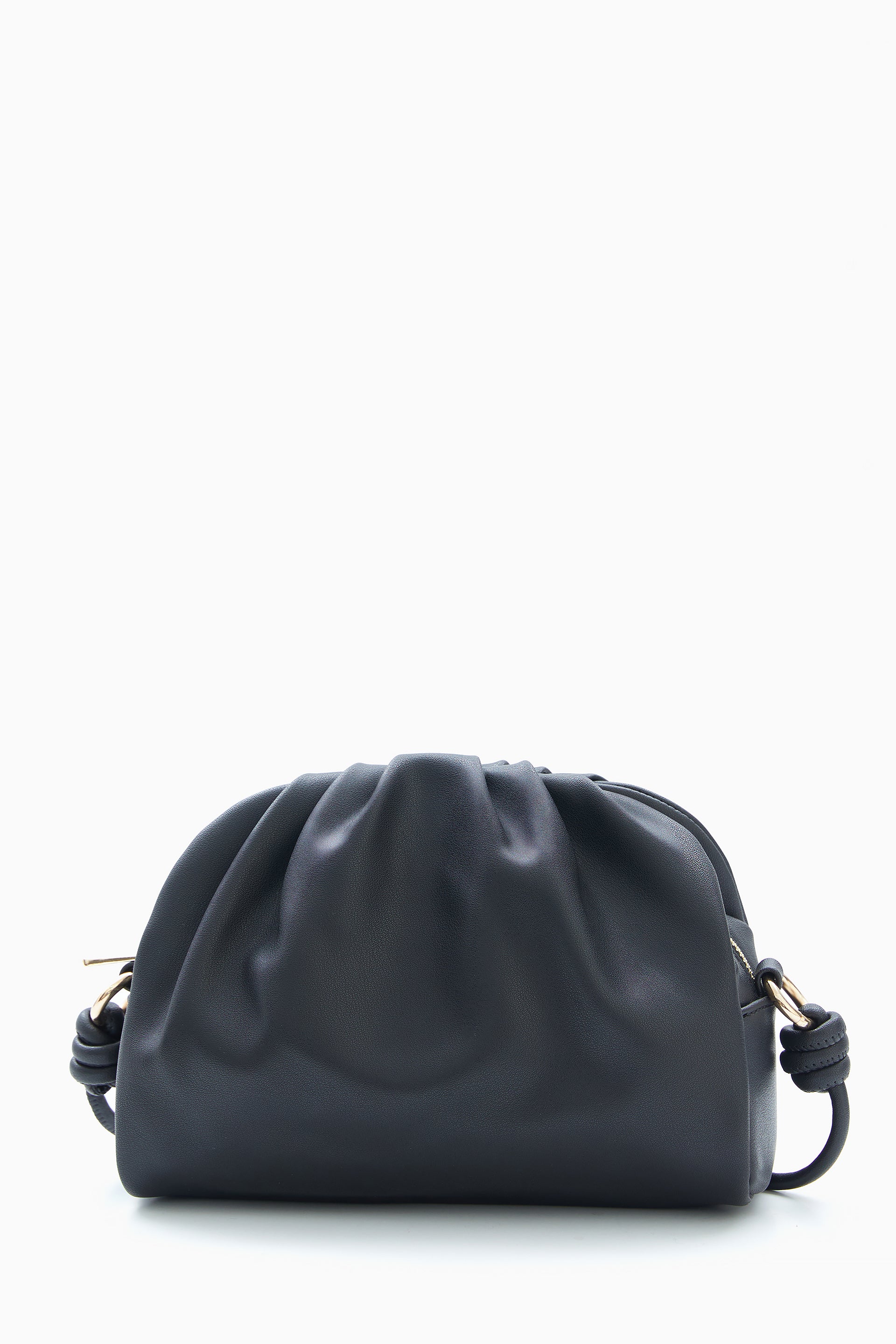 Black Ruched Shoulder Bag by WECRE8