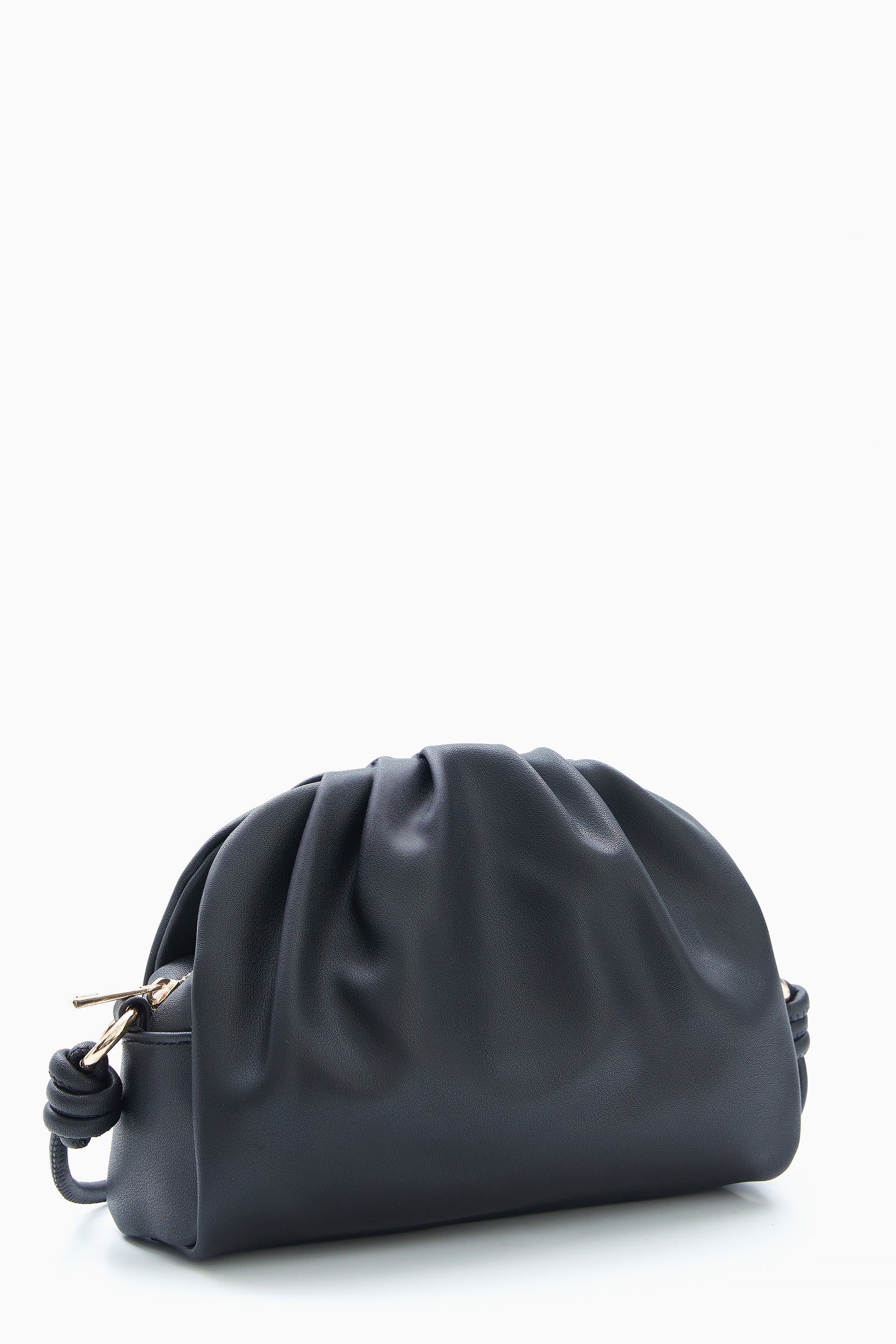 Black Ruched Shoulder Bag by WECRE8