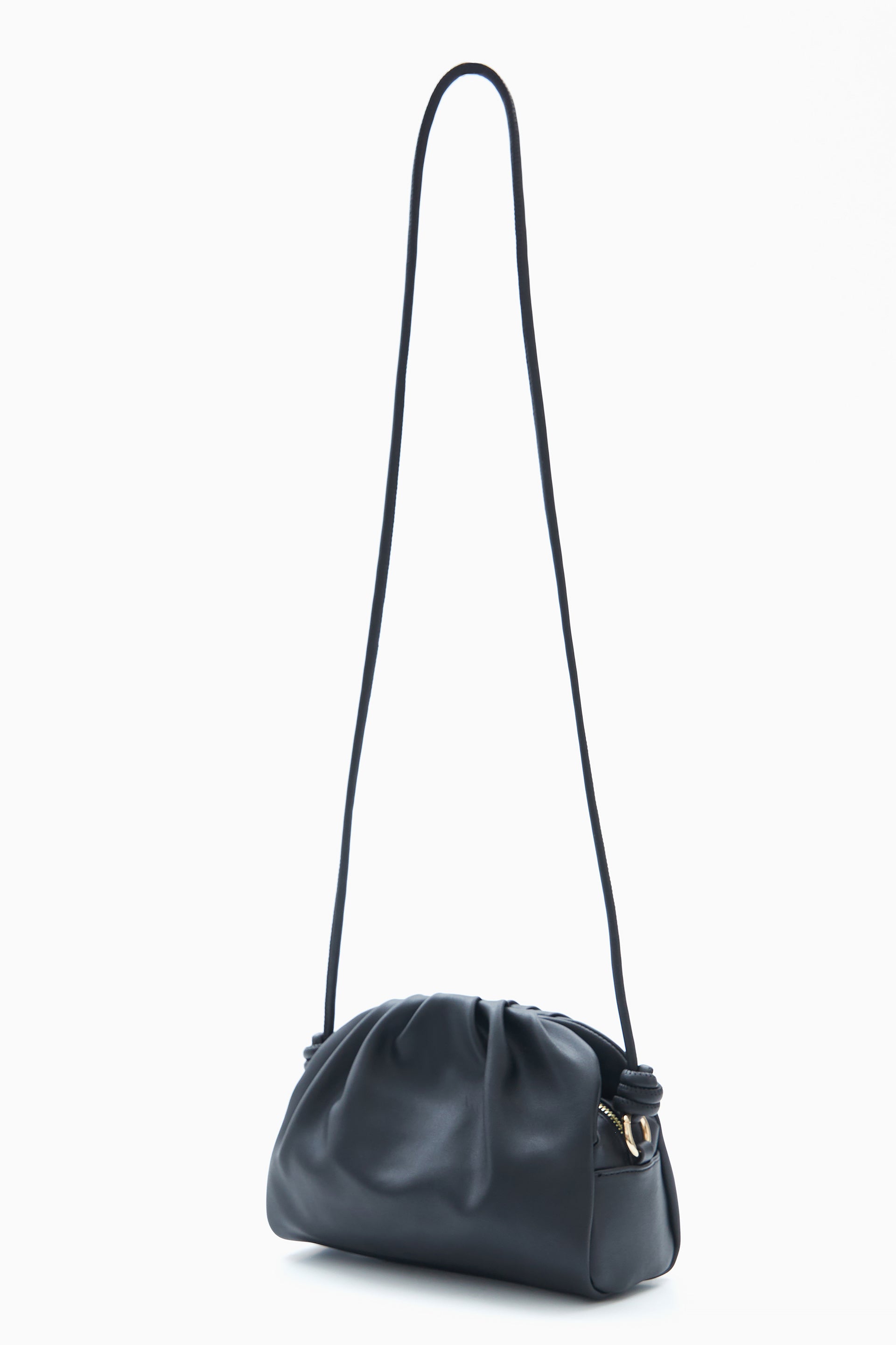 Black Ruched Shoulder Bag by WECRE8