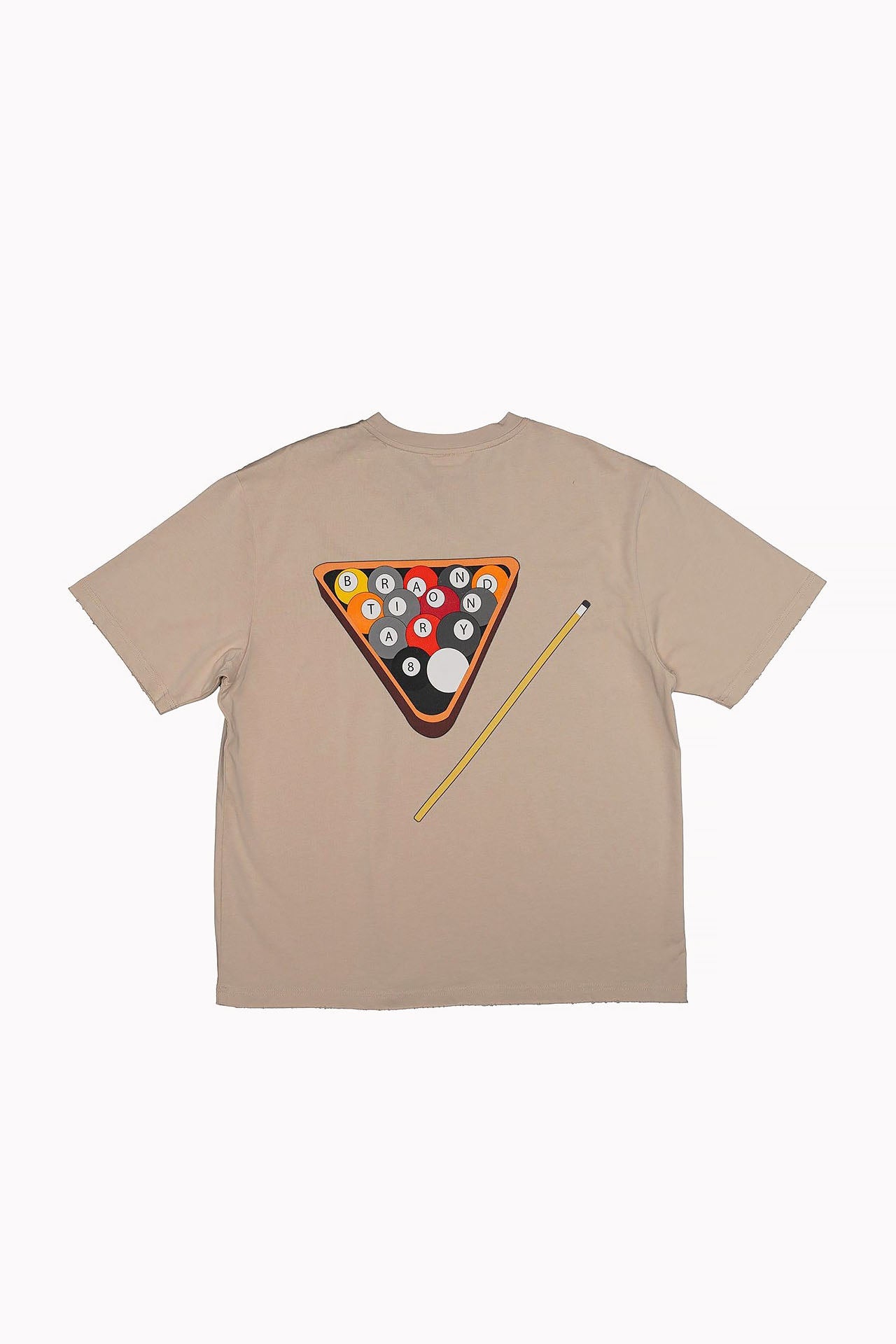 Beige T-shirt "Bilardo-8" by Brandtionary