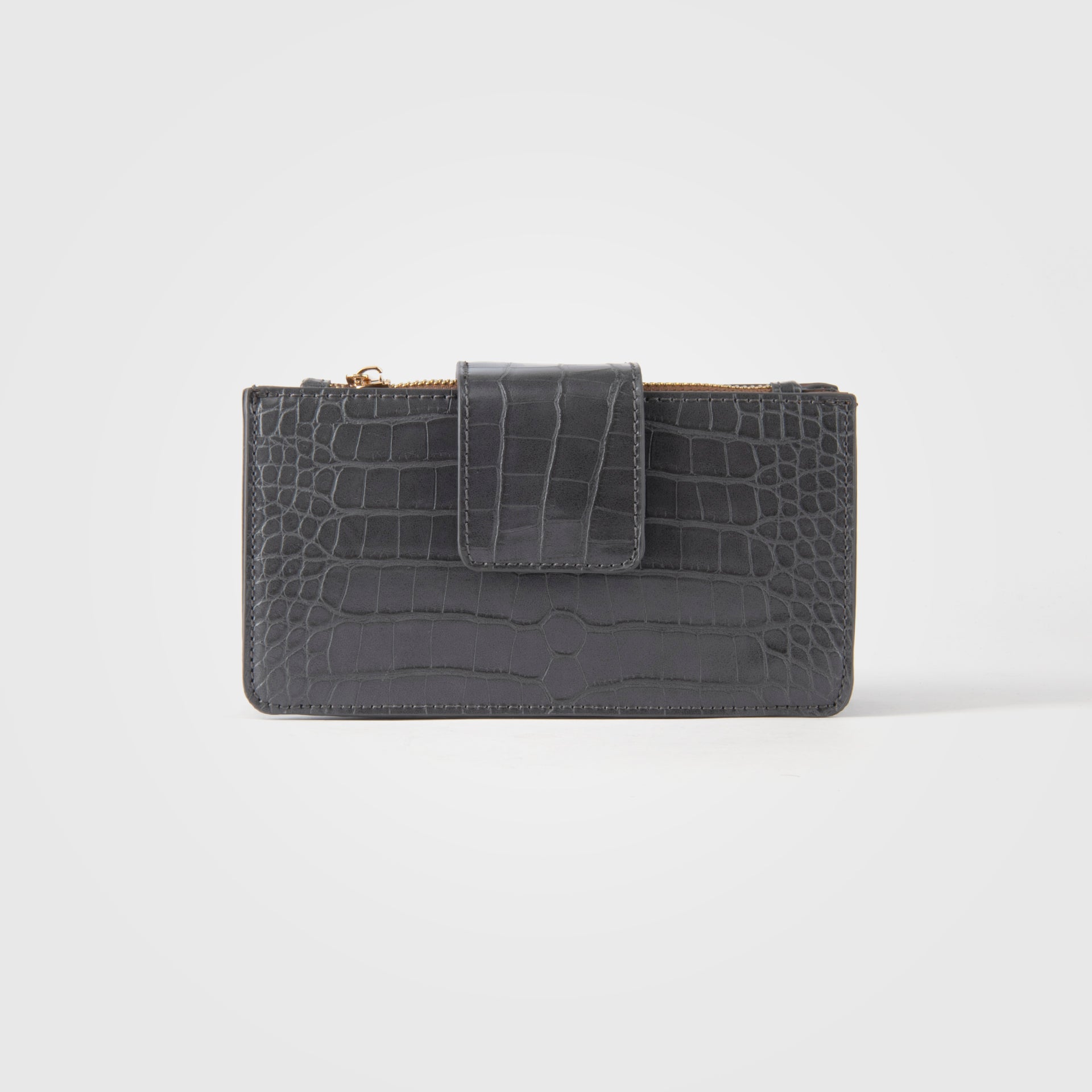 Gray Leather Shoulder Bag With Leather Strap From Vogue By S - WECRE8