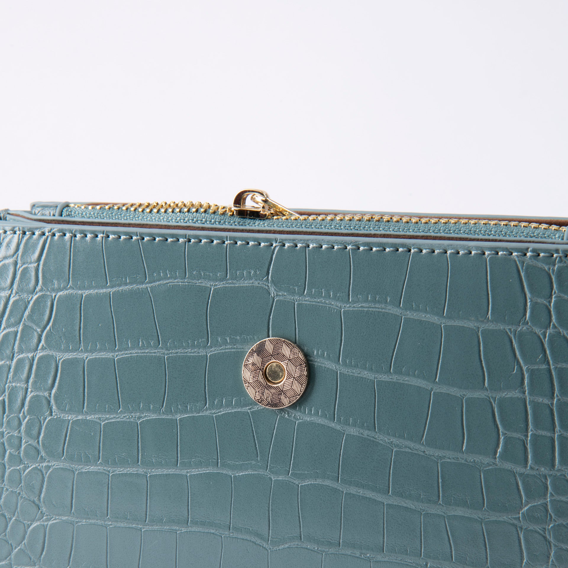 Light Blue Leather Shoulder Bag With Leather Strap From Vogue By S - WECRE8
