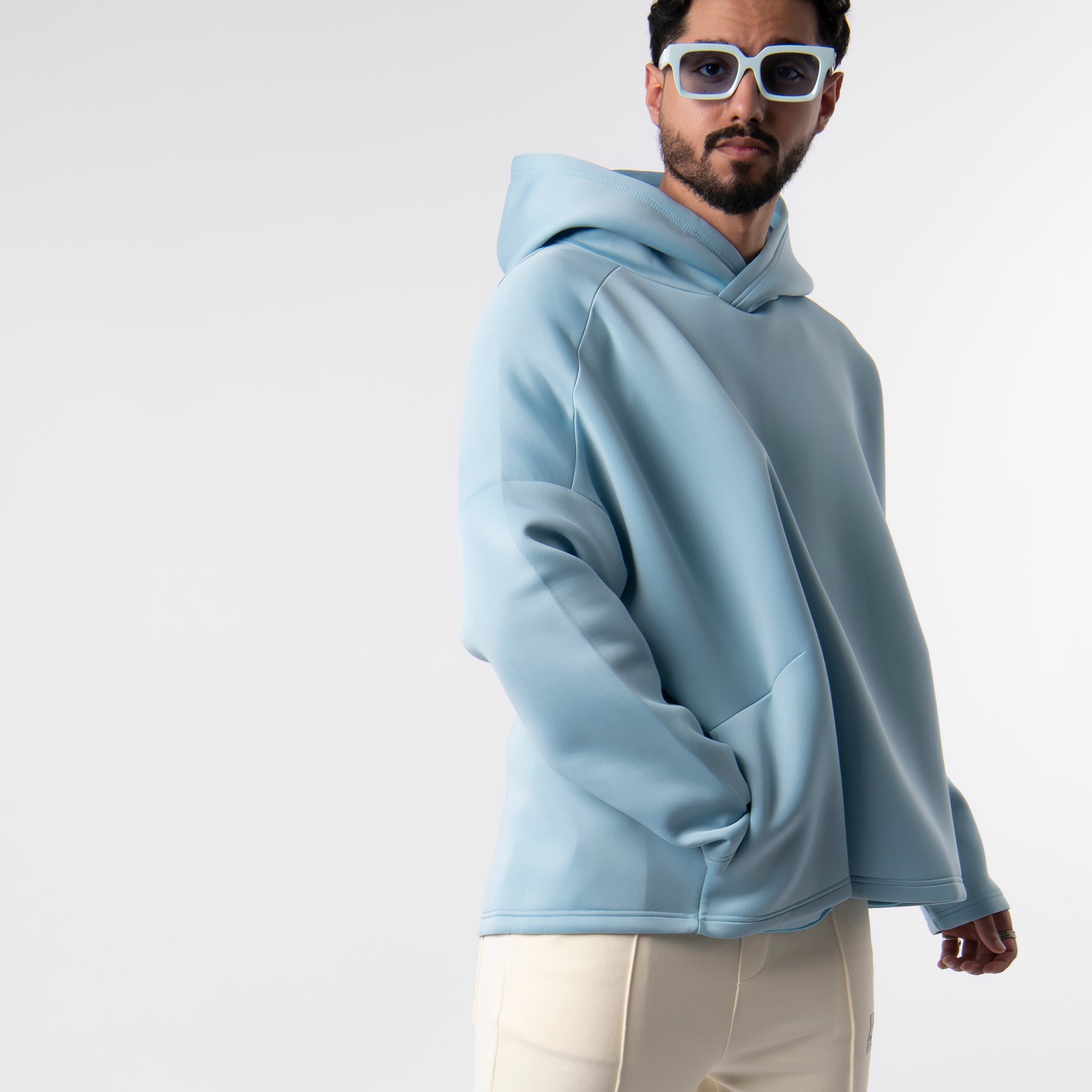 Light Blue Spring Oversize Hoodie From The Palm - WECRE8
