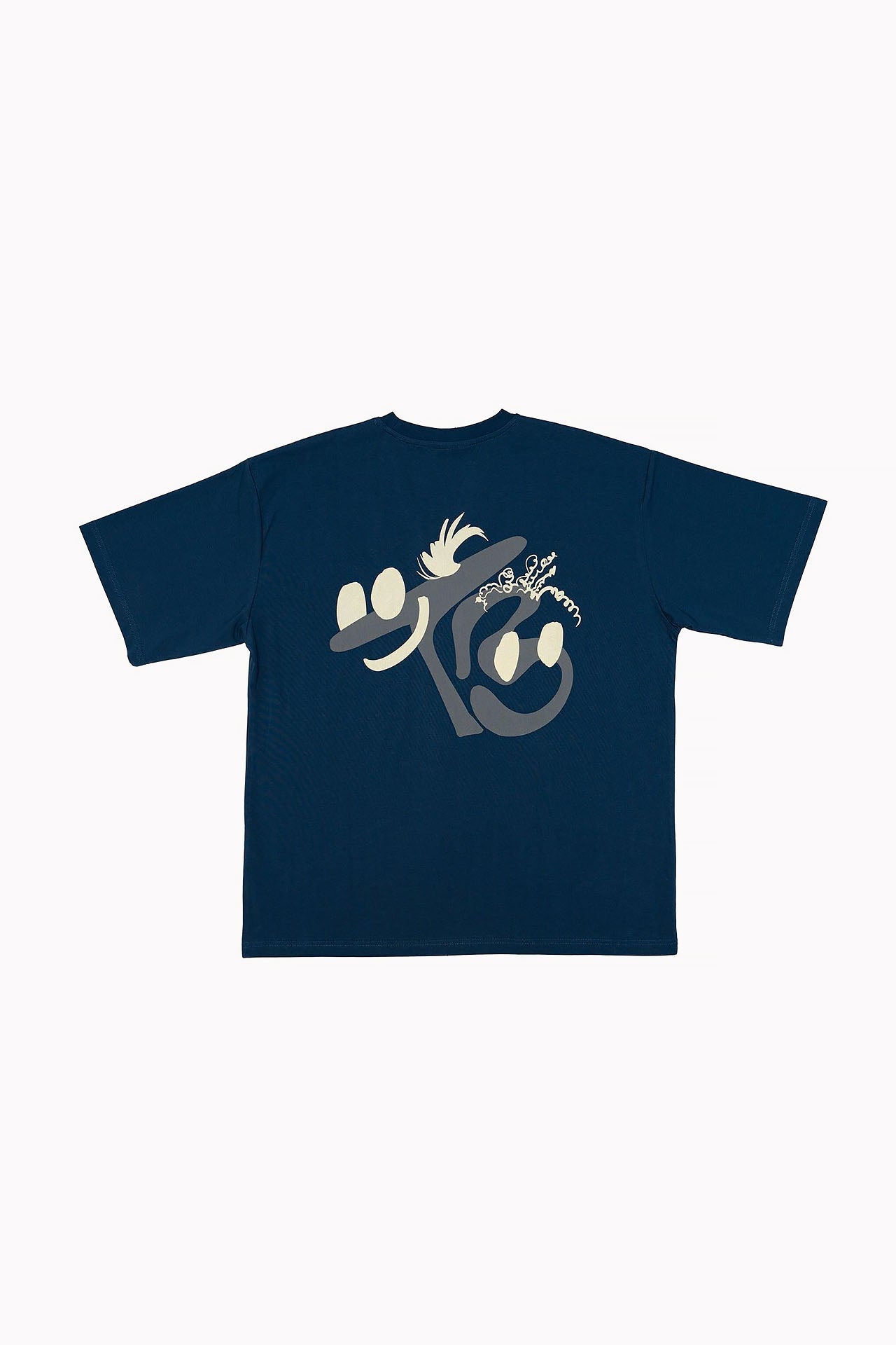 Navy T-shirt "Faces" by Brandtionary