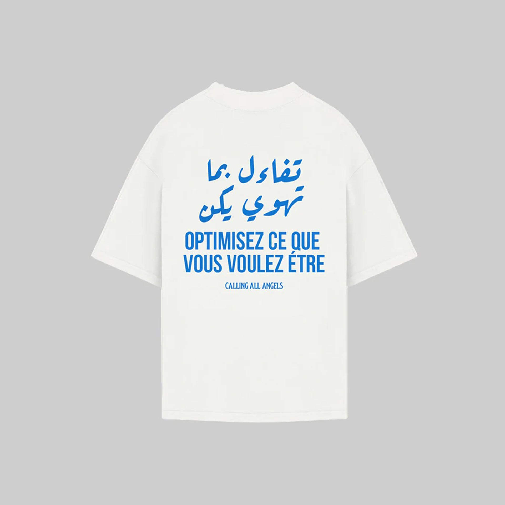 White Optimisez Tshirt From Calling All Angels