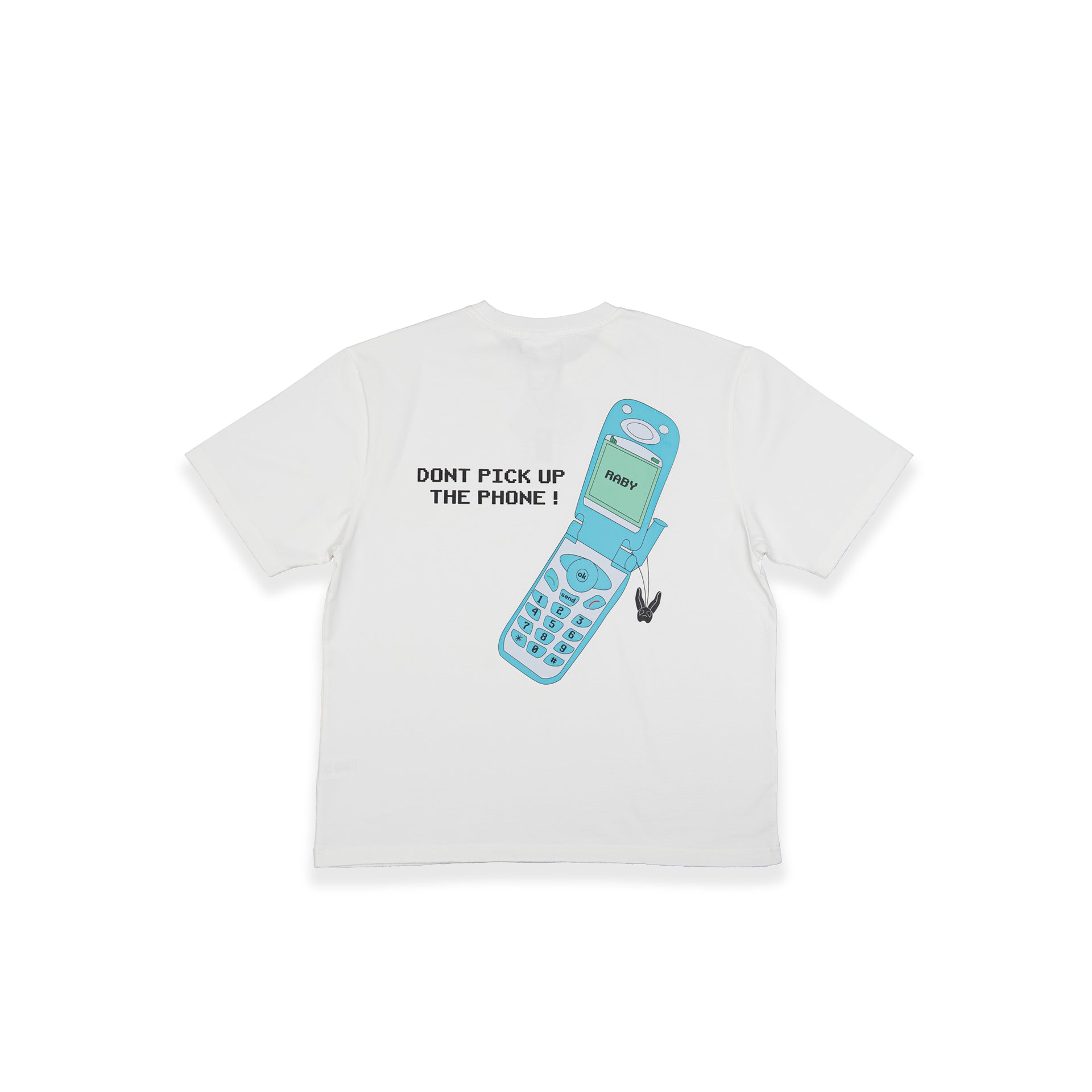 White T-shirt"The Phone" by Brandtionary