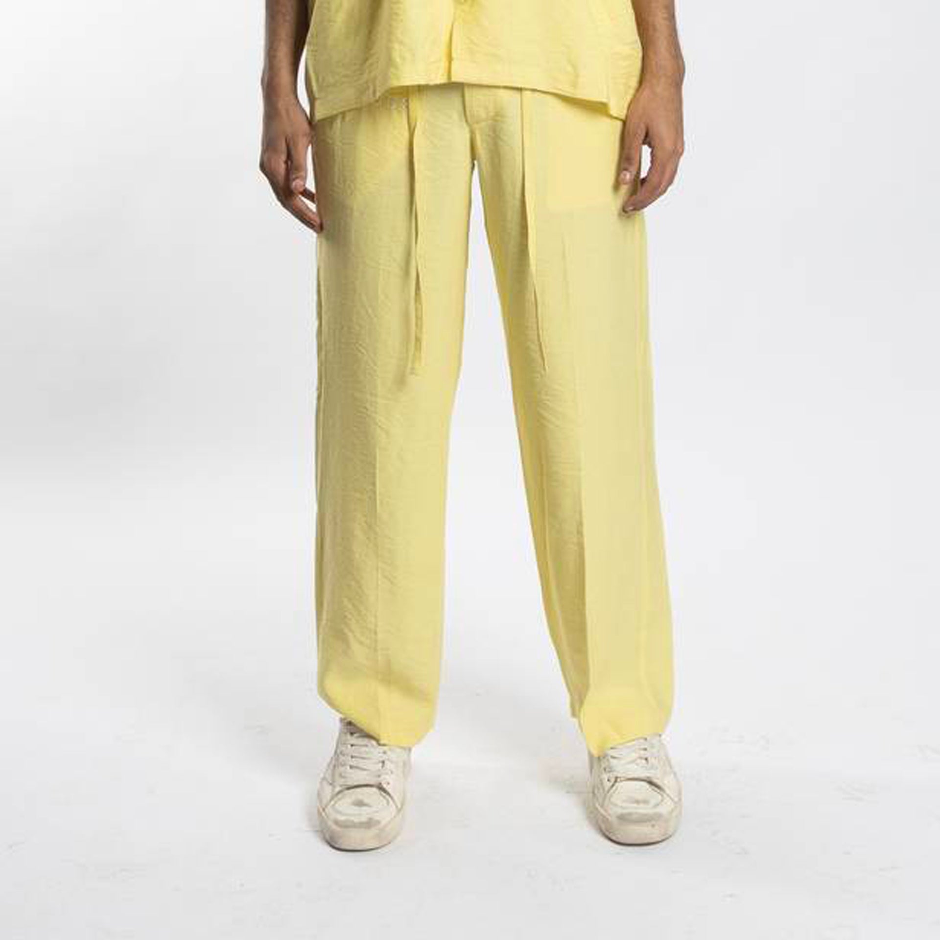 Light Yellow Linen Pants From Hajruss