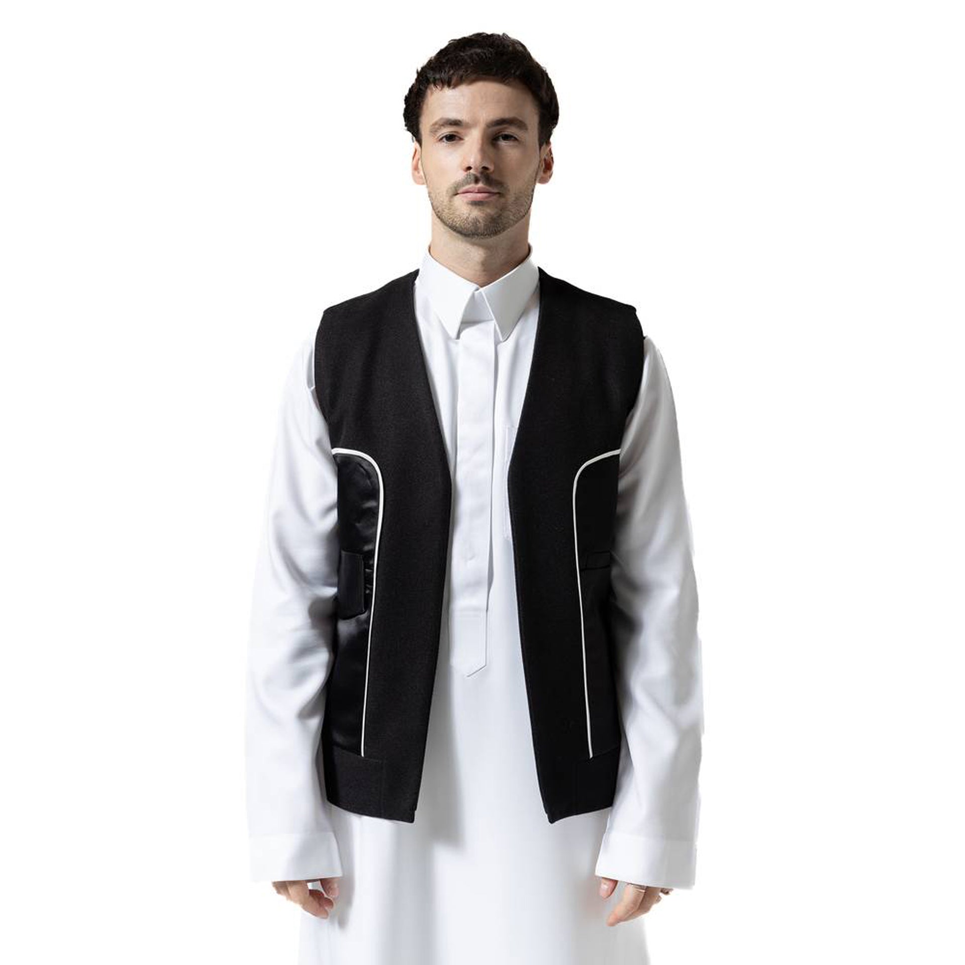 Black V-Line Vest From Hajruss
