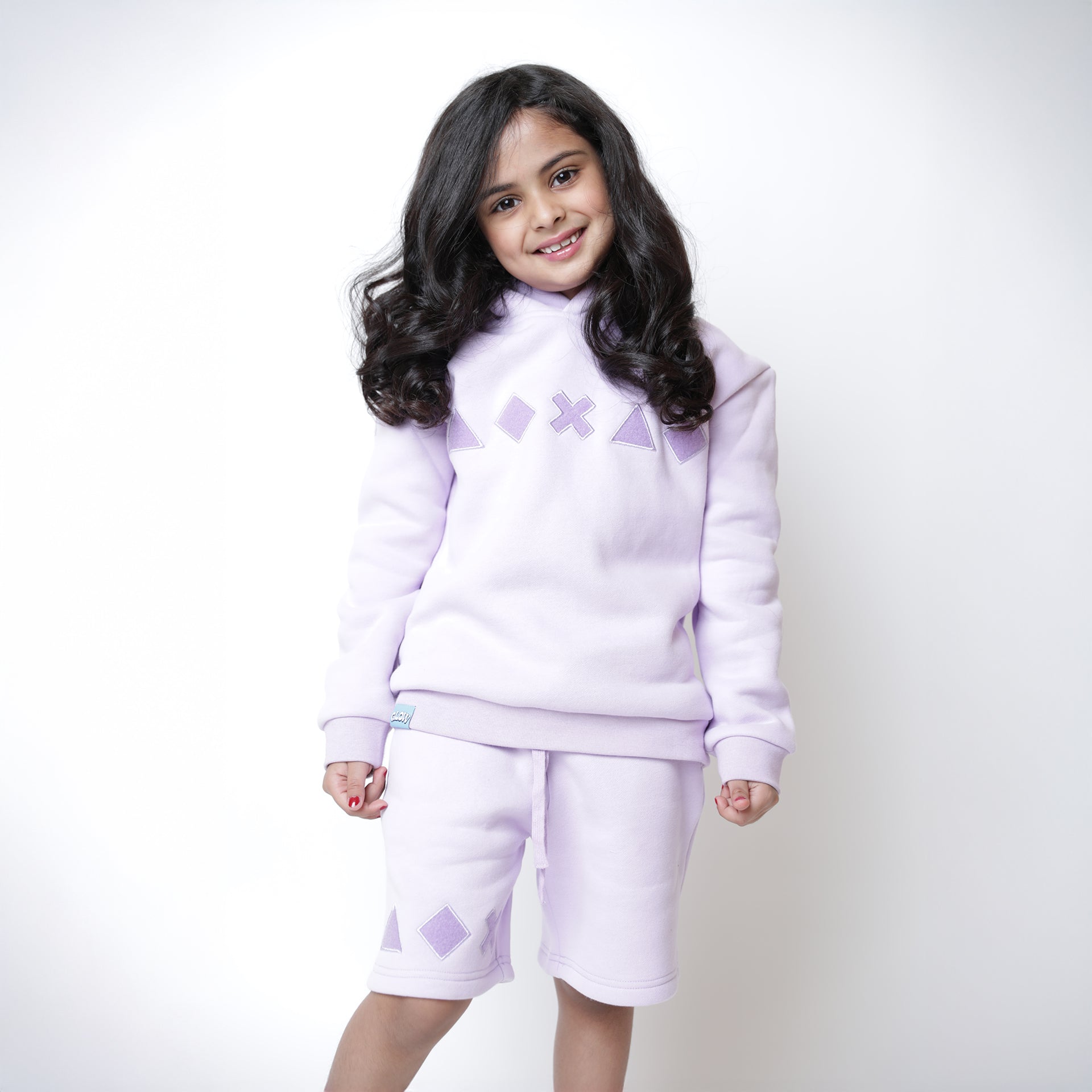 Kids Mauve Hoodie and Shorts Set by Glow Kids