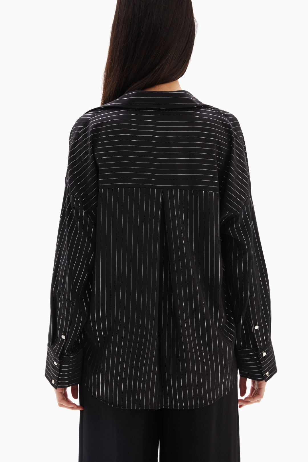 Black Pinstripe Blouse By WECRE8