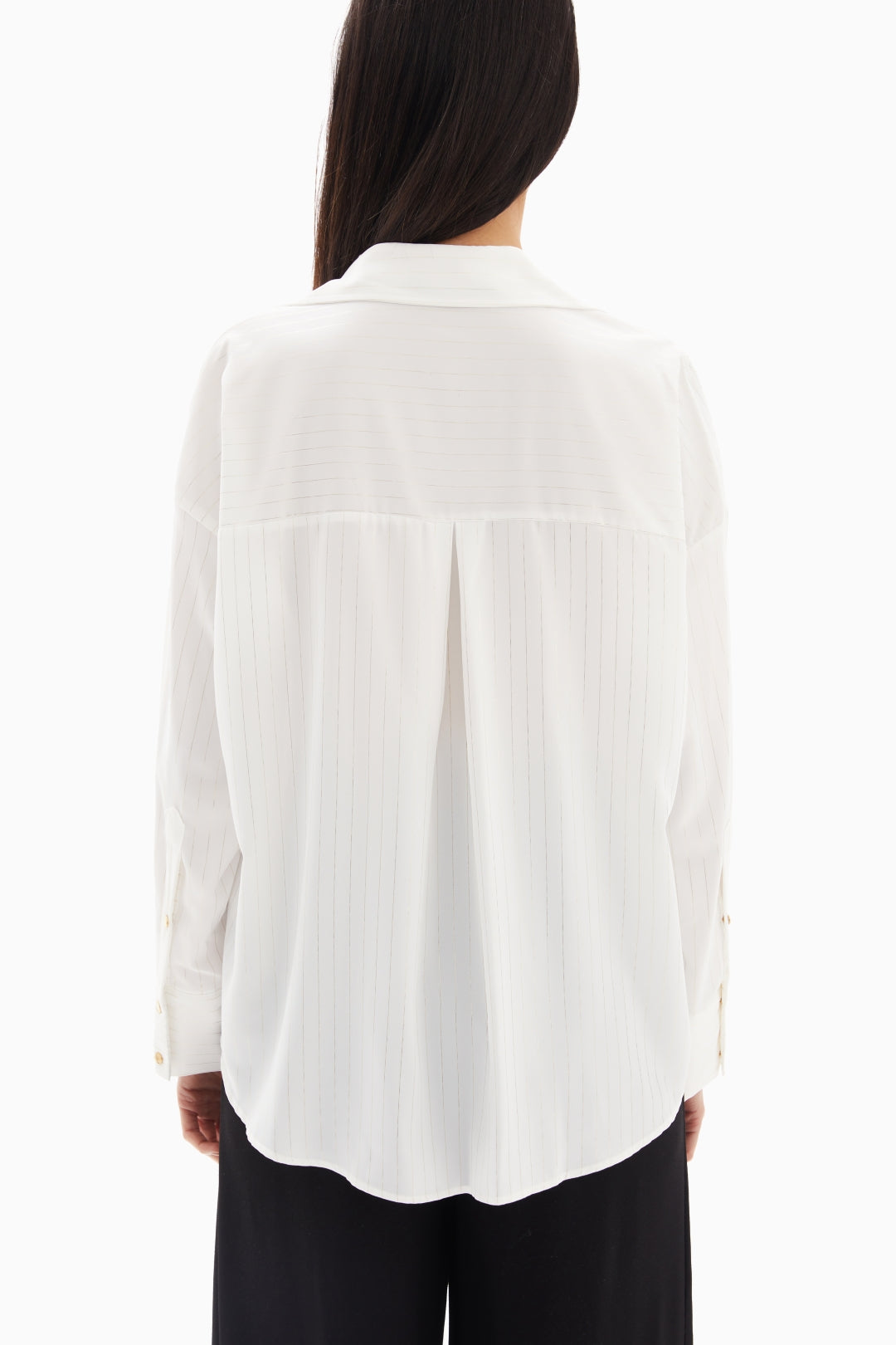 White Pinstripe Blouse By WECRE8