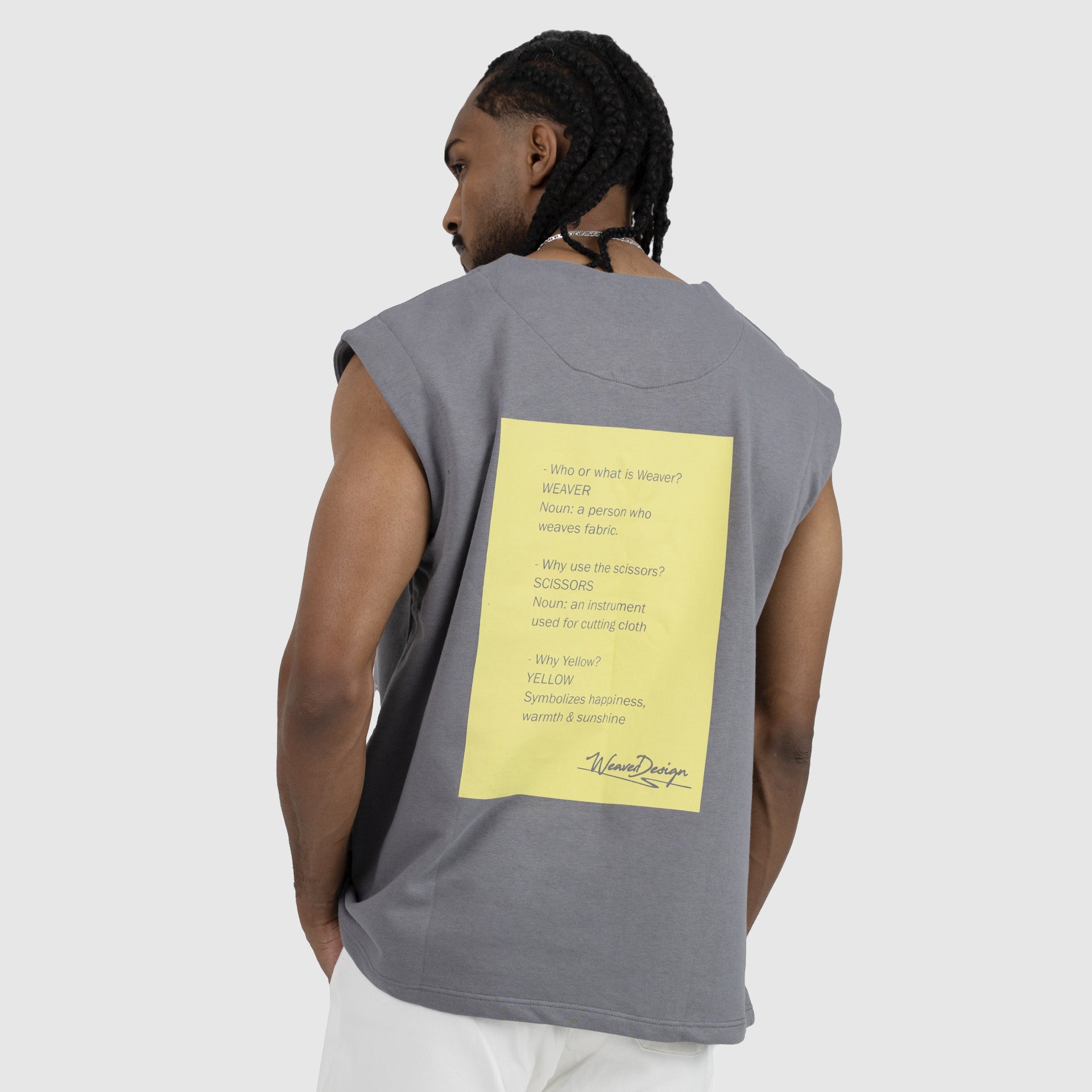 Gray Square-cut T-shirt From Weaver Design