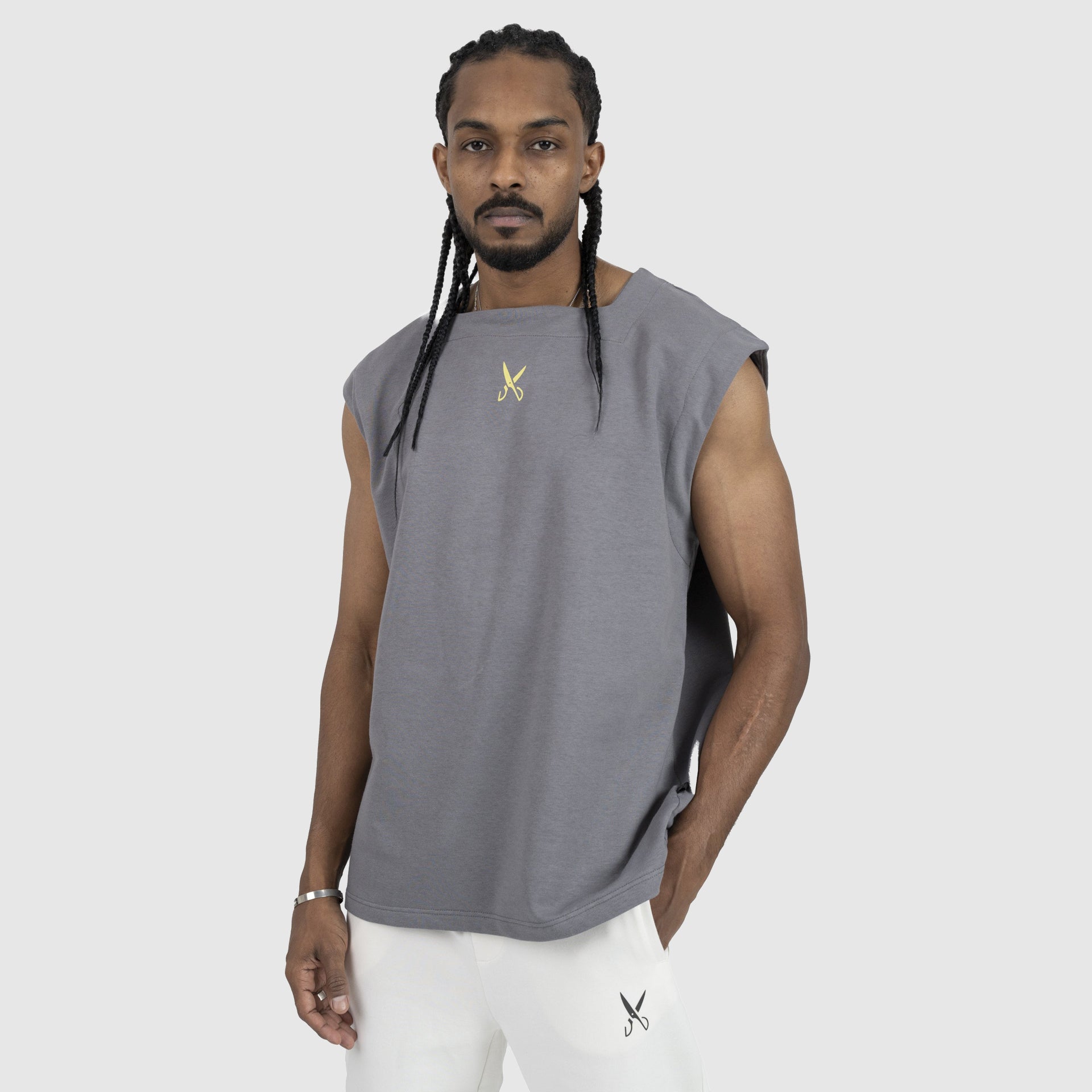 Gray Square-cut T-shirt From Weaver Design