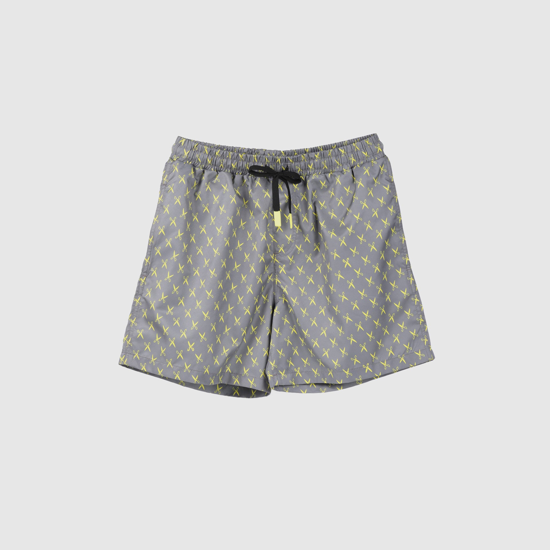 Gray Swimming Shorts With Logo All Over From Weaver Design