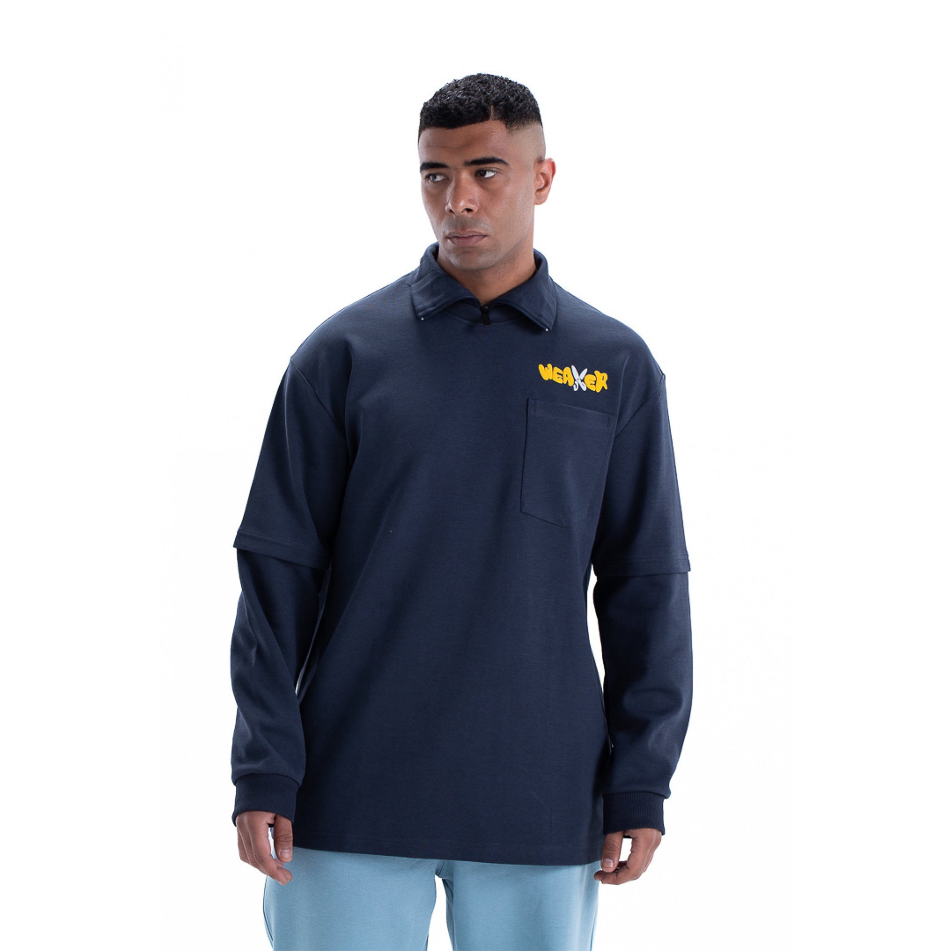 Navy Blue Sweatshirt By Weaver Design