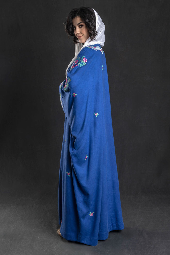 Blue Farhat Abaya with Embroidery From Amore Mio By Hitu